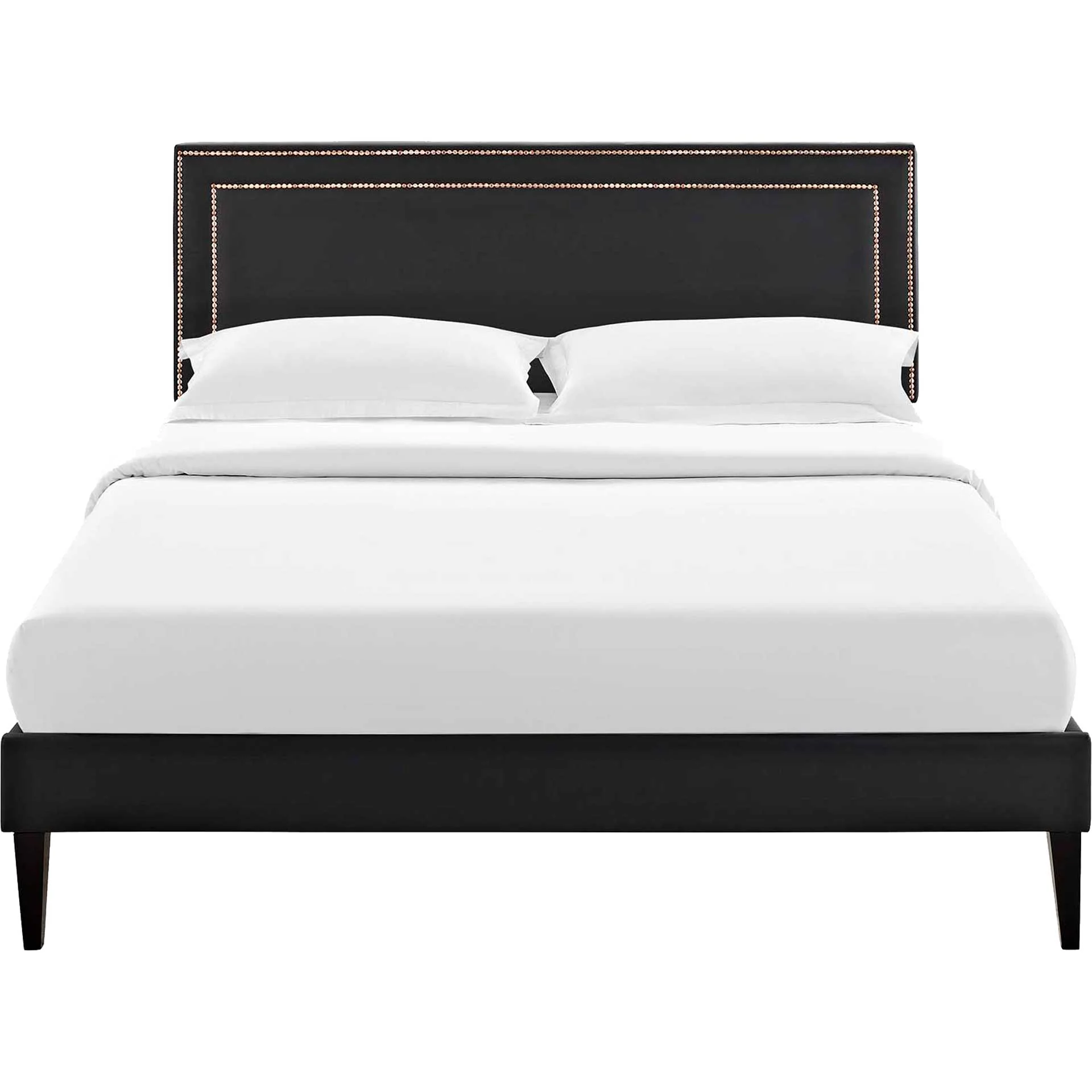 Volga Vinyl Platform Bed Black - Image 2