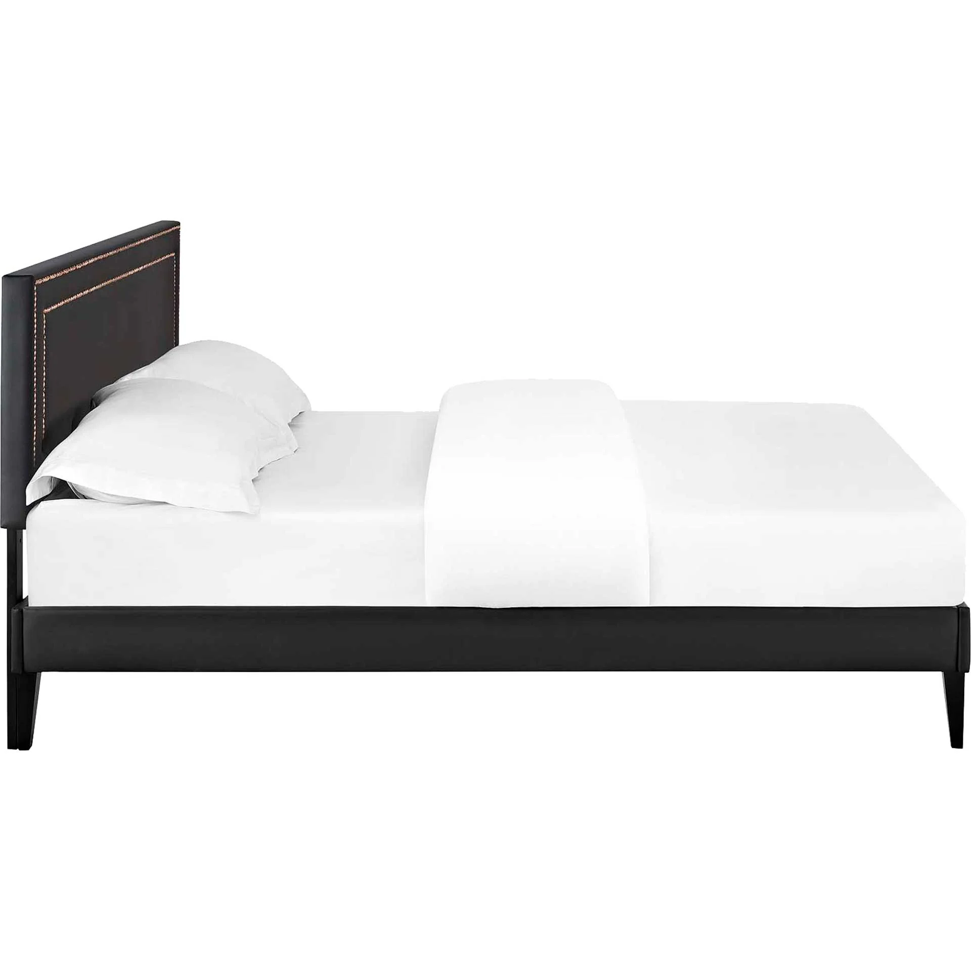 Volga Vinyl Platform Bed Black - Image 3