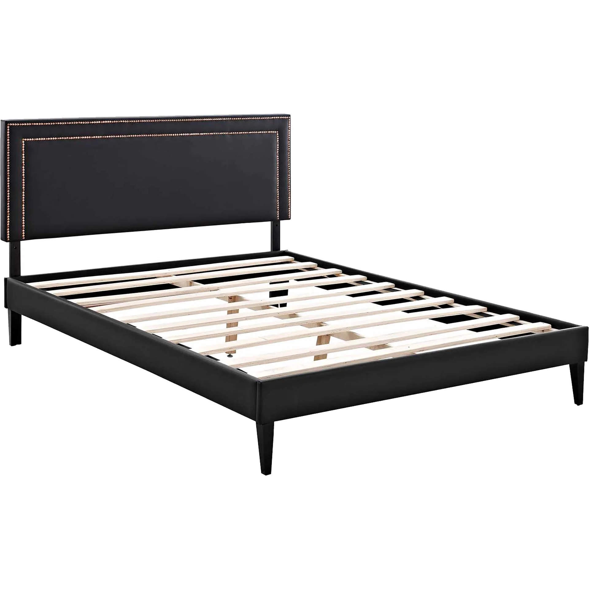 Volga Vinyl Platform Bed Black - Image 4