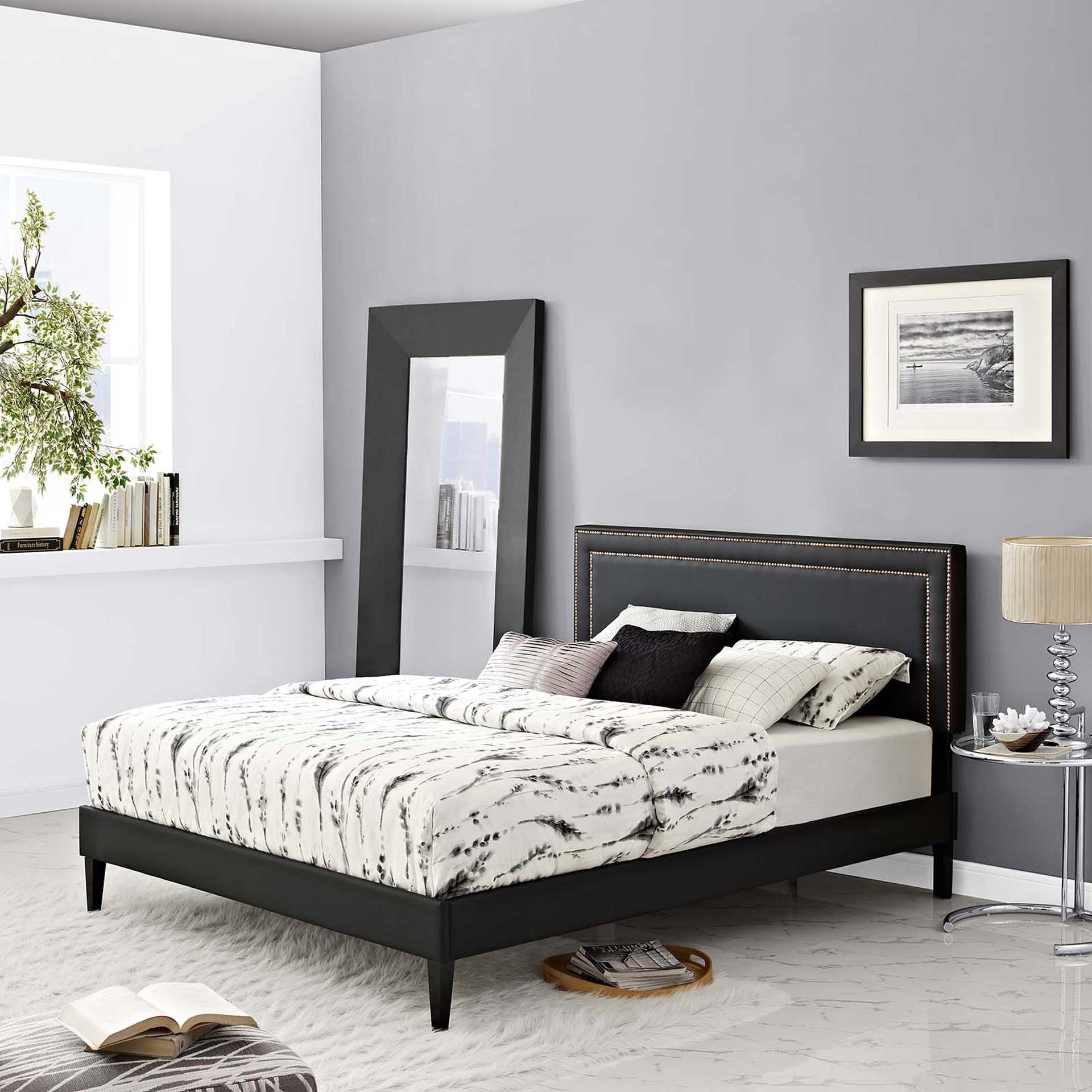 Volga Vinyl Platform Bed Black - Image 5