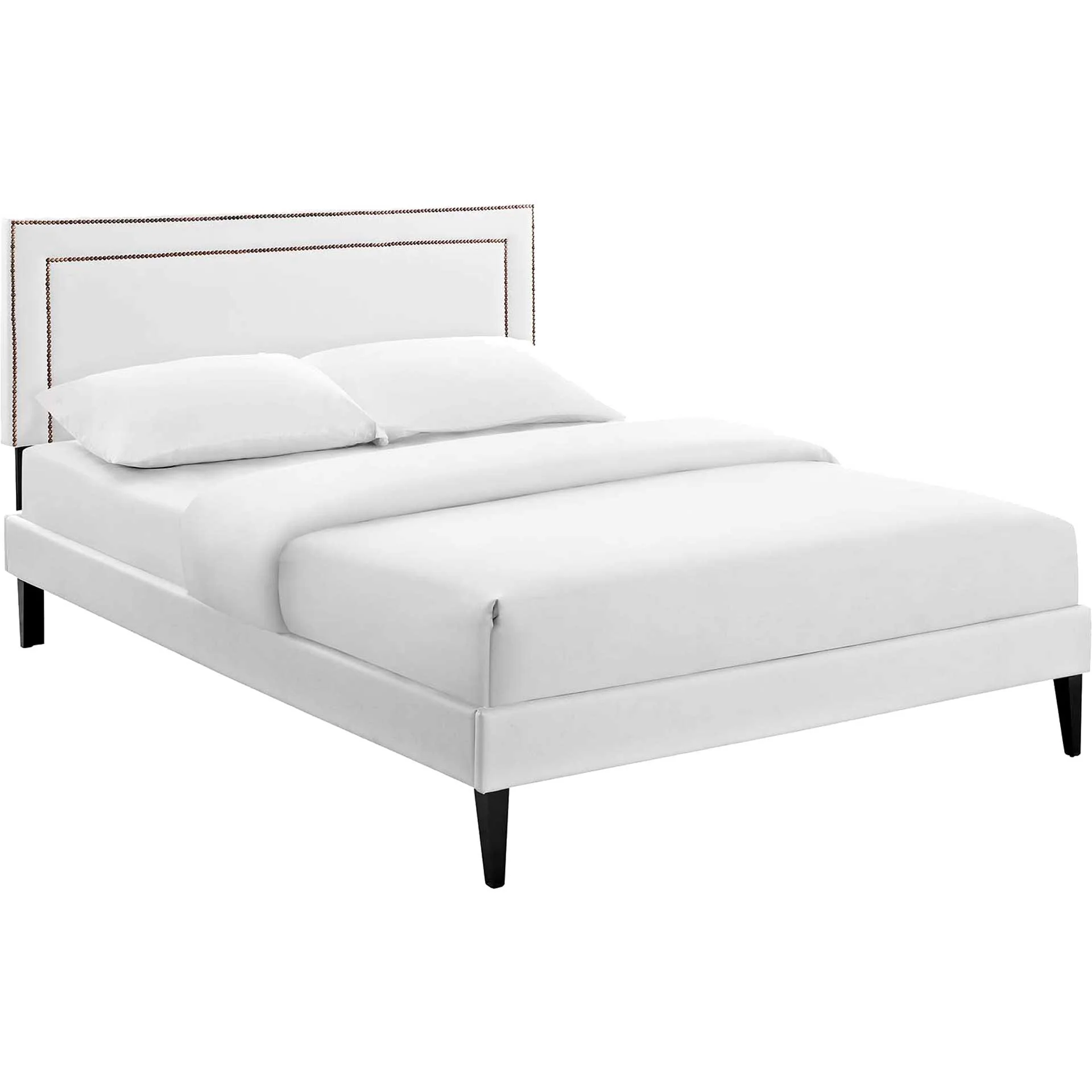 Volga Vinyl Platform Bed White - Image 2