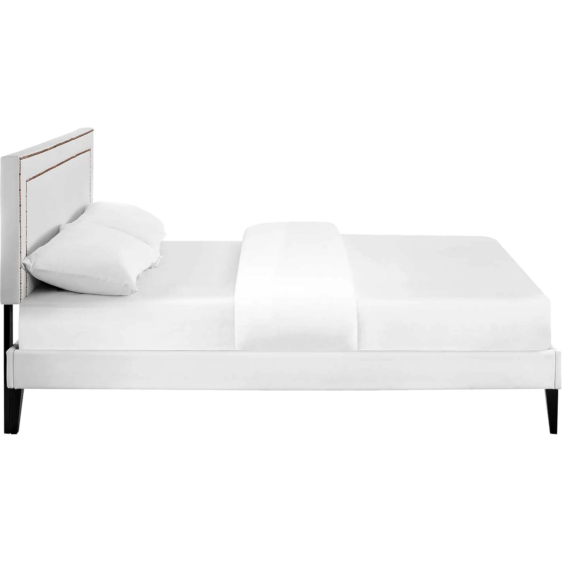 Volga Vinyl Platform Bed White - Image 3