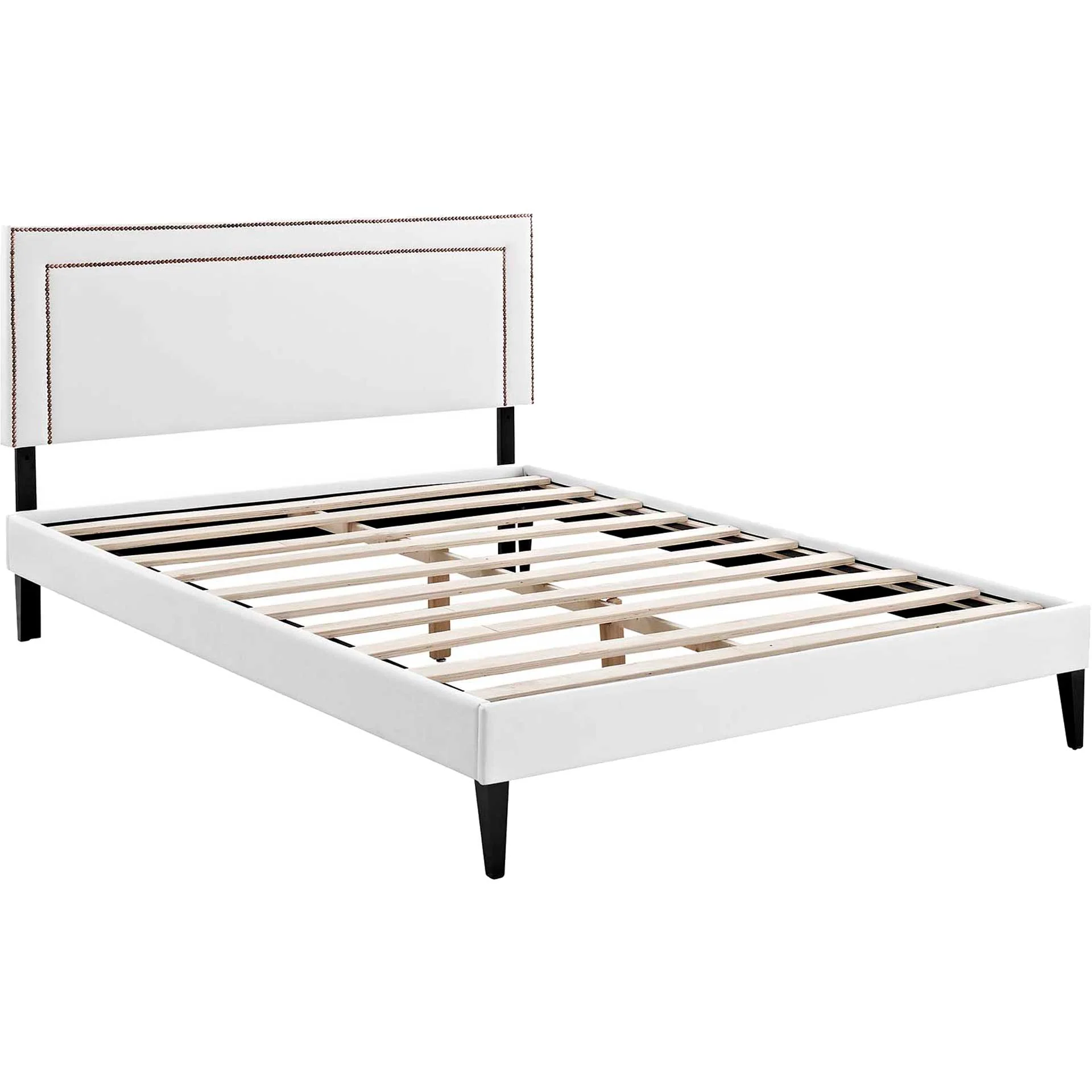 Volga Vinyl Platform Bed White - Image 4