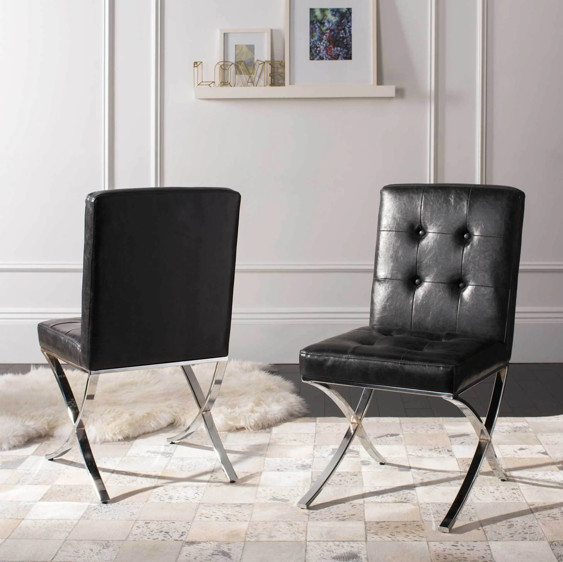 Wade Tufted Side Chair Black - Image 4