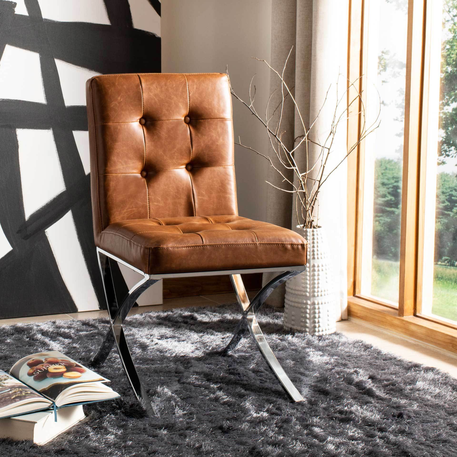 Wade Tufted Side Chair Light Brown - Image 6