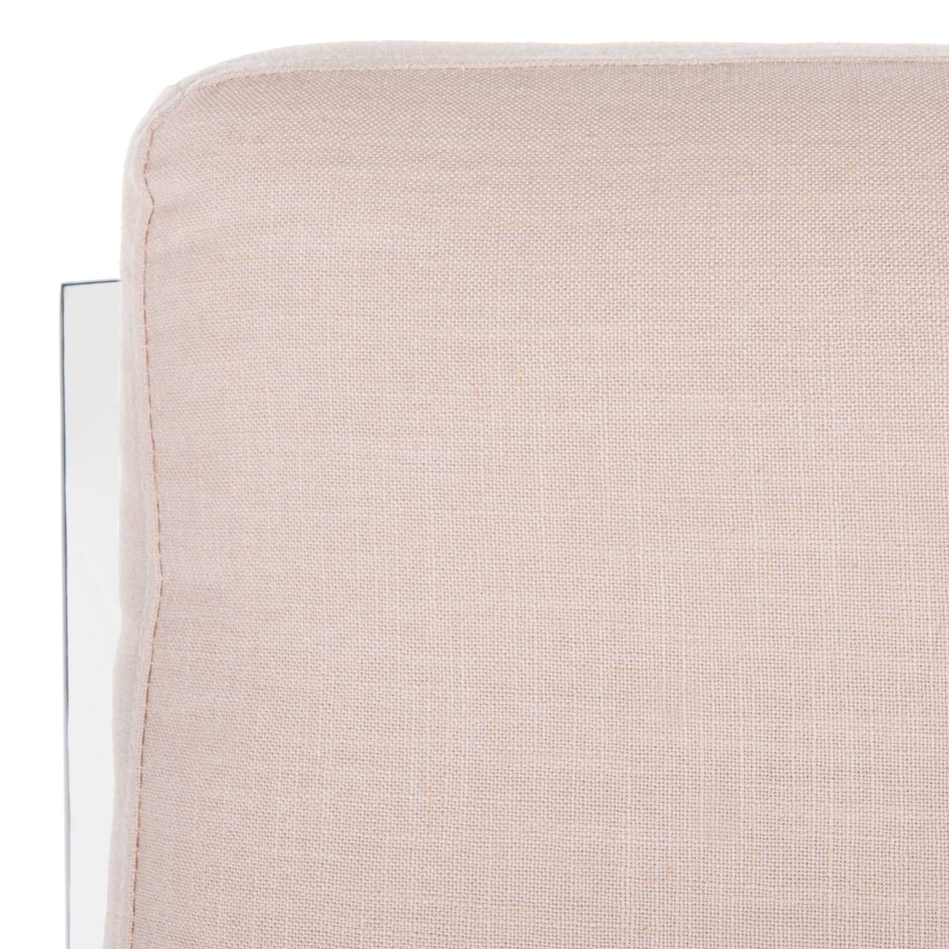 Waffle Tufted Linen Chrome Accent Chair Beige - Image 5