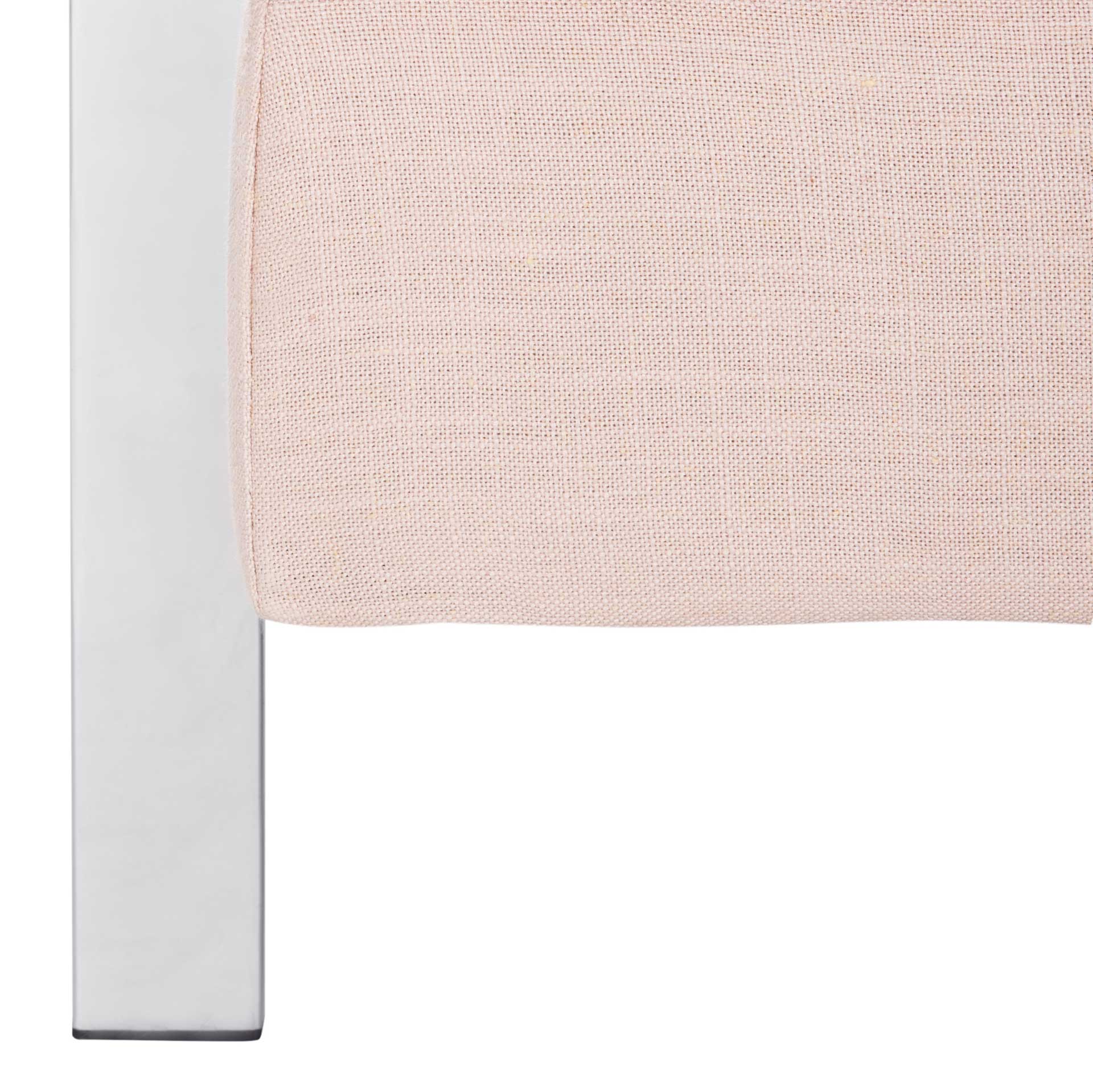 Waffle Tufted Linen Chrome Accent Chair Beige - Image 6