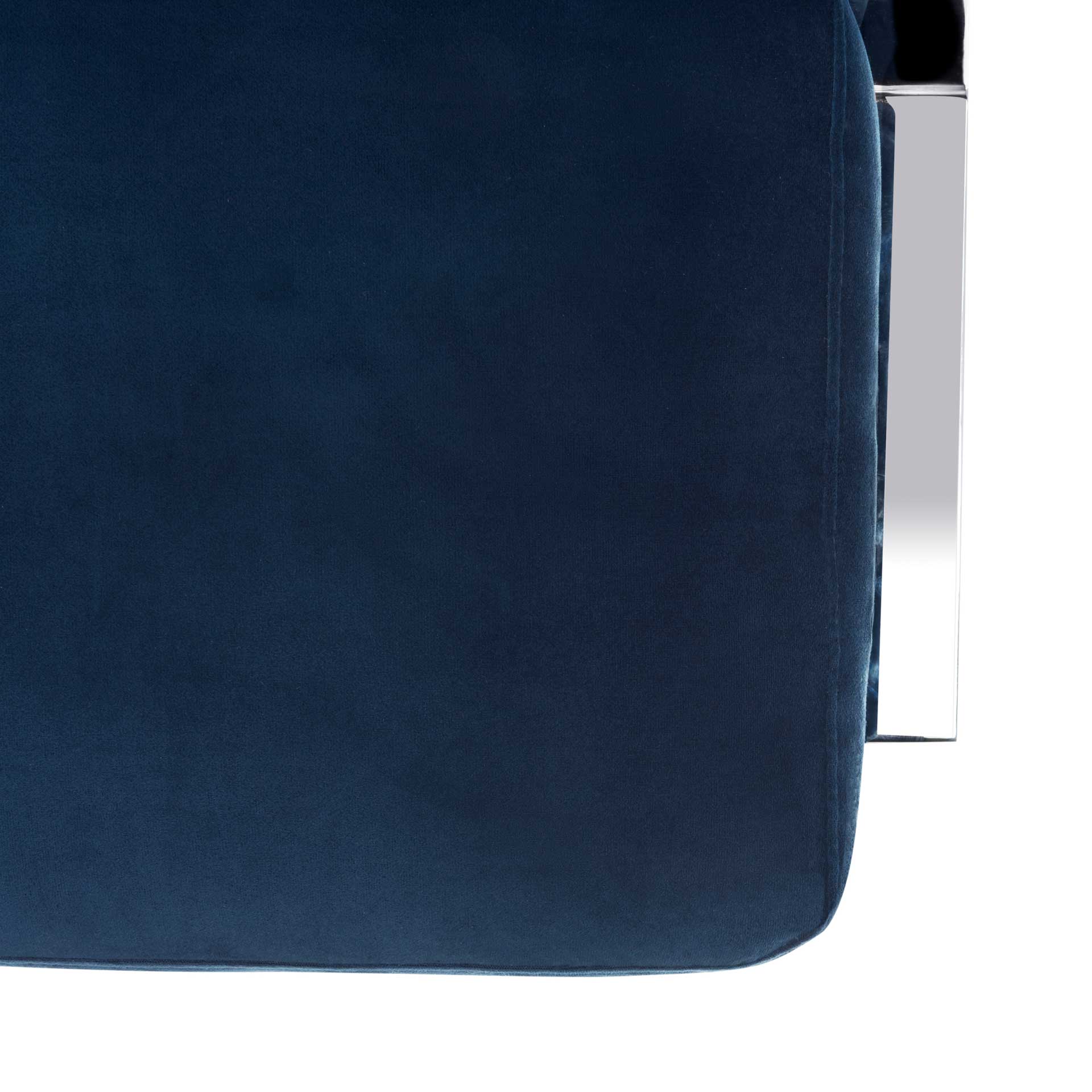 Waffle Tufted Velvet Chrome Accent Chair Navy - Image 6