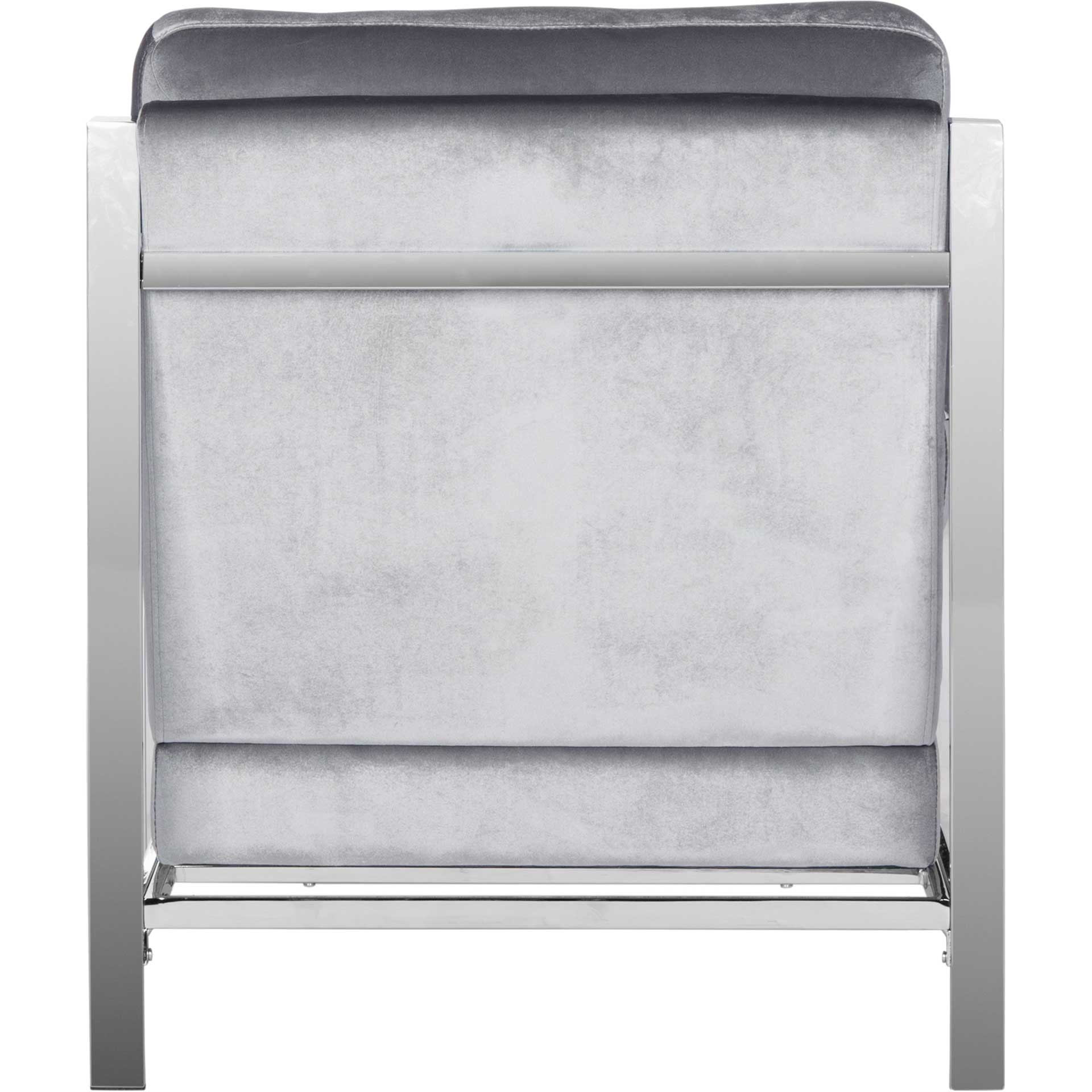 Waffle Velvet Chrome Accent Chair Light Gray - Image 4