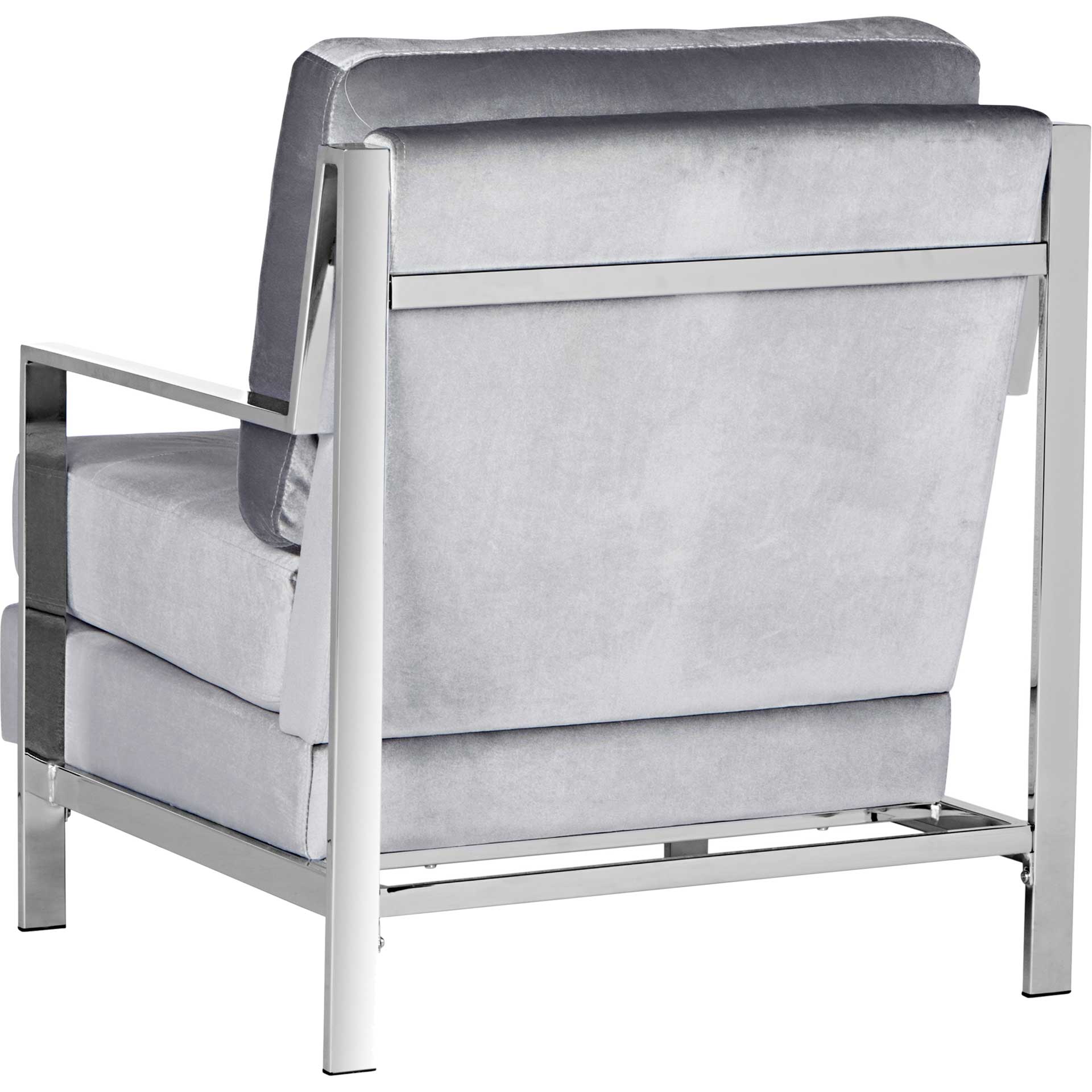 Waffle Velvet Chrome Accent Chair Light Gray - Image 5