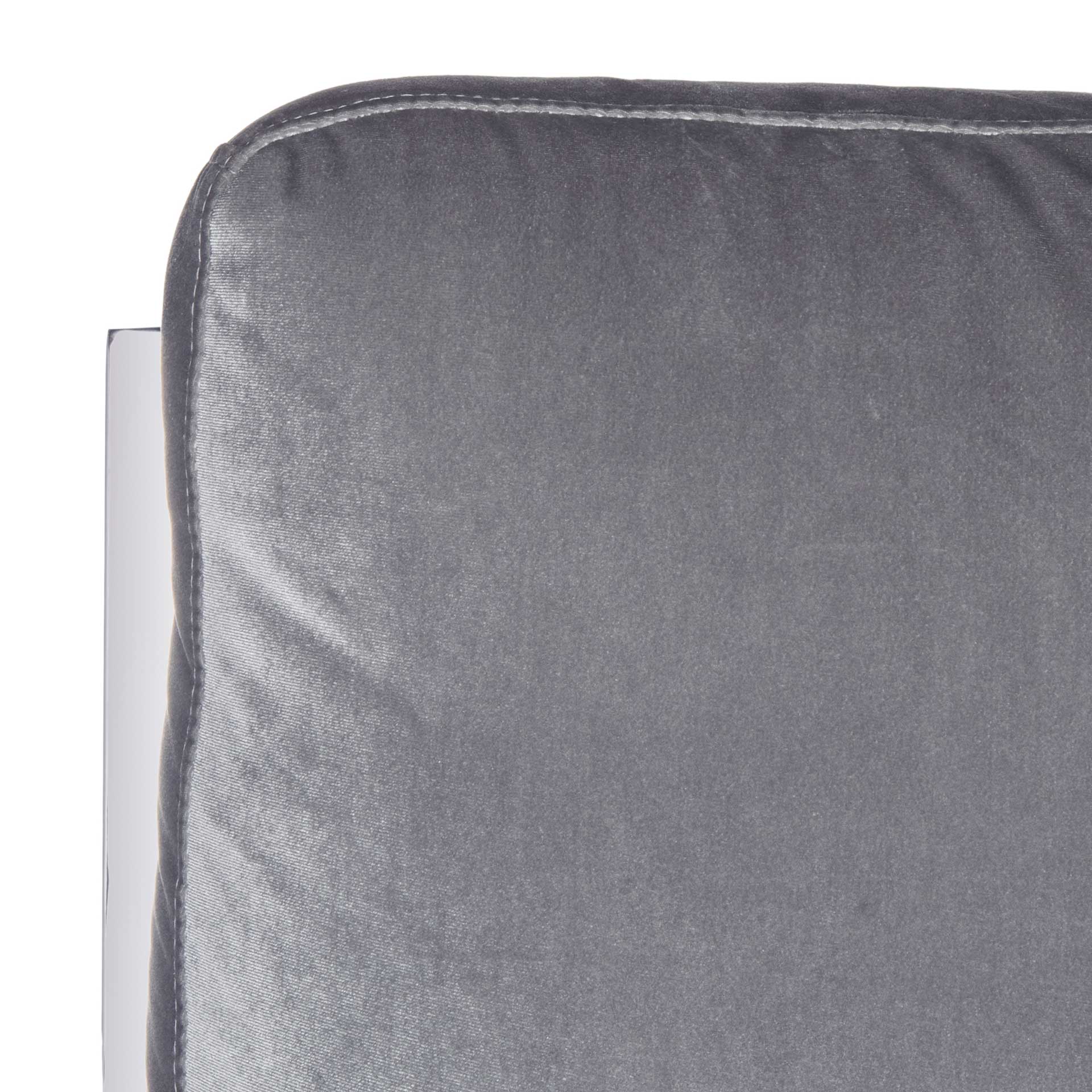 Waffle Velvet Chrome Accent Chair Light Gray - Image 6