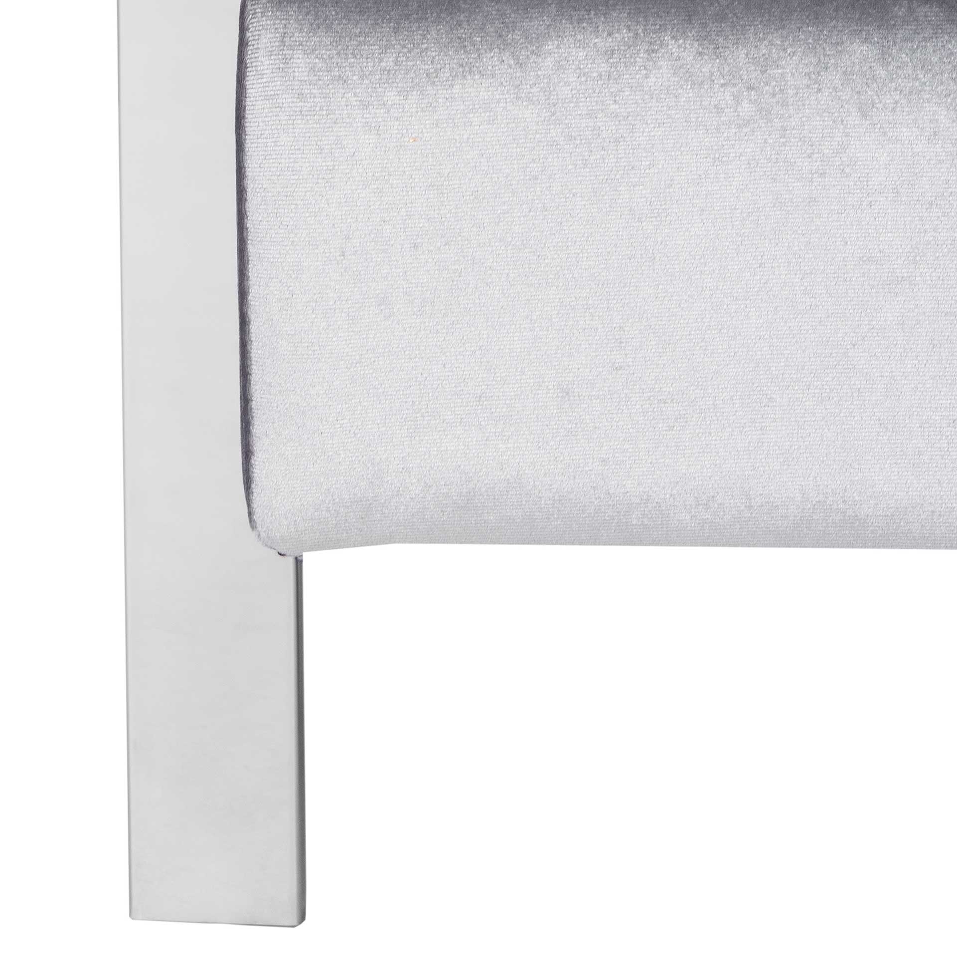 Waffle Velvet Chrome Accent Chair Light Gray - Image 7
