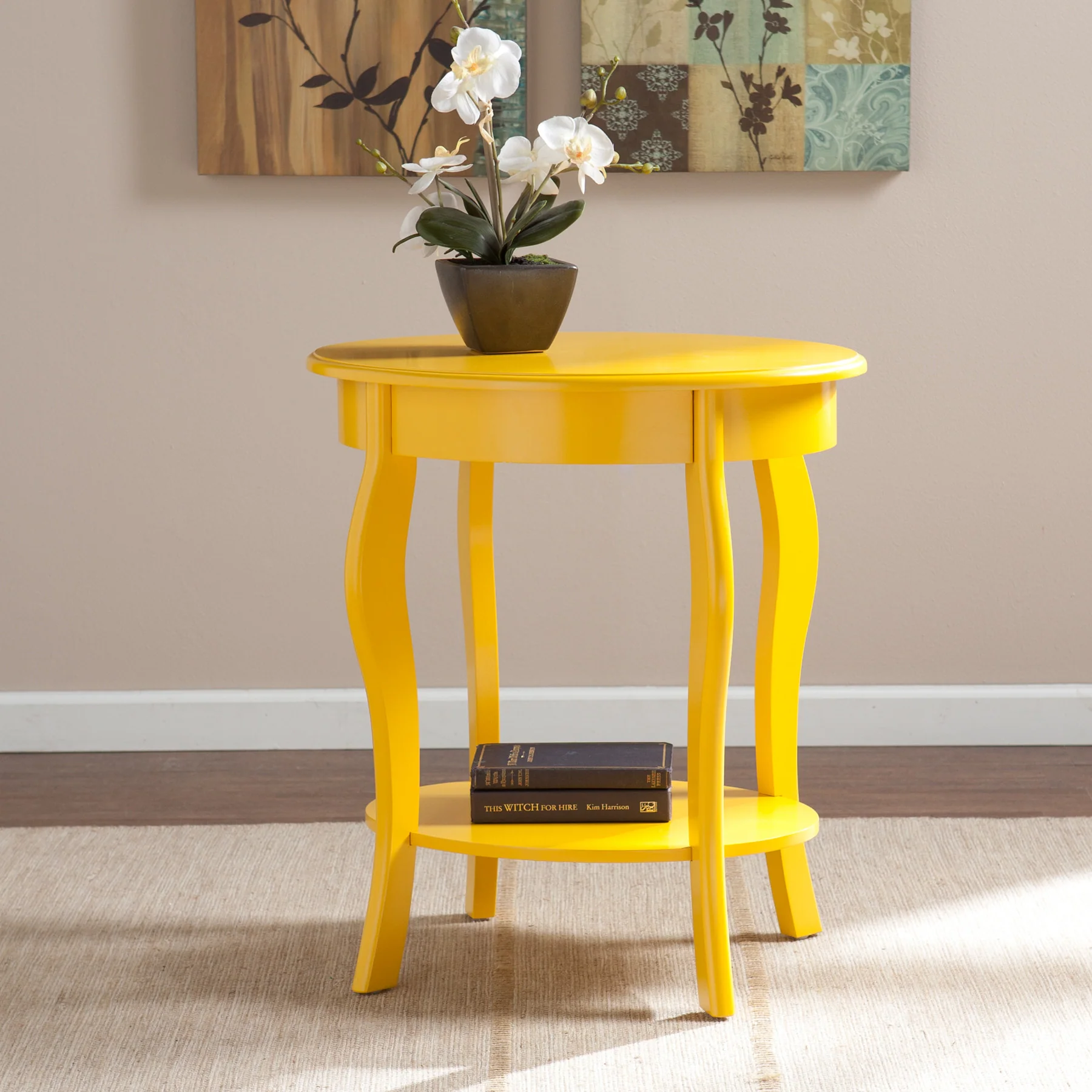 Wafra Oval Accent Table Yellow - Image 3