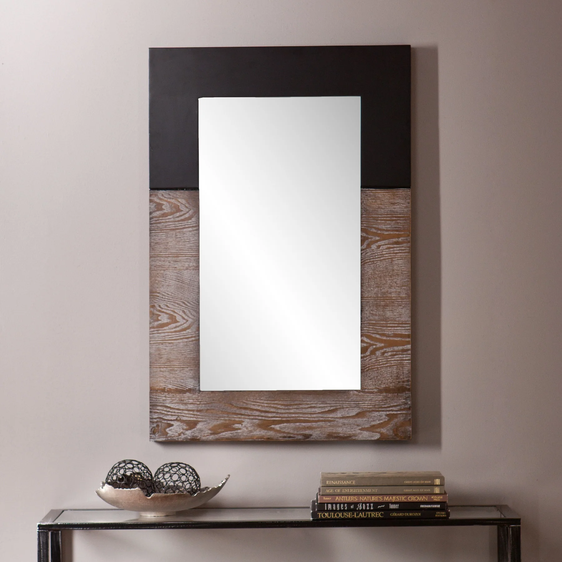 Wagars Wall Mirror Burnt Oak/Black - Image 2