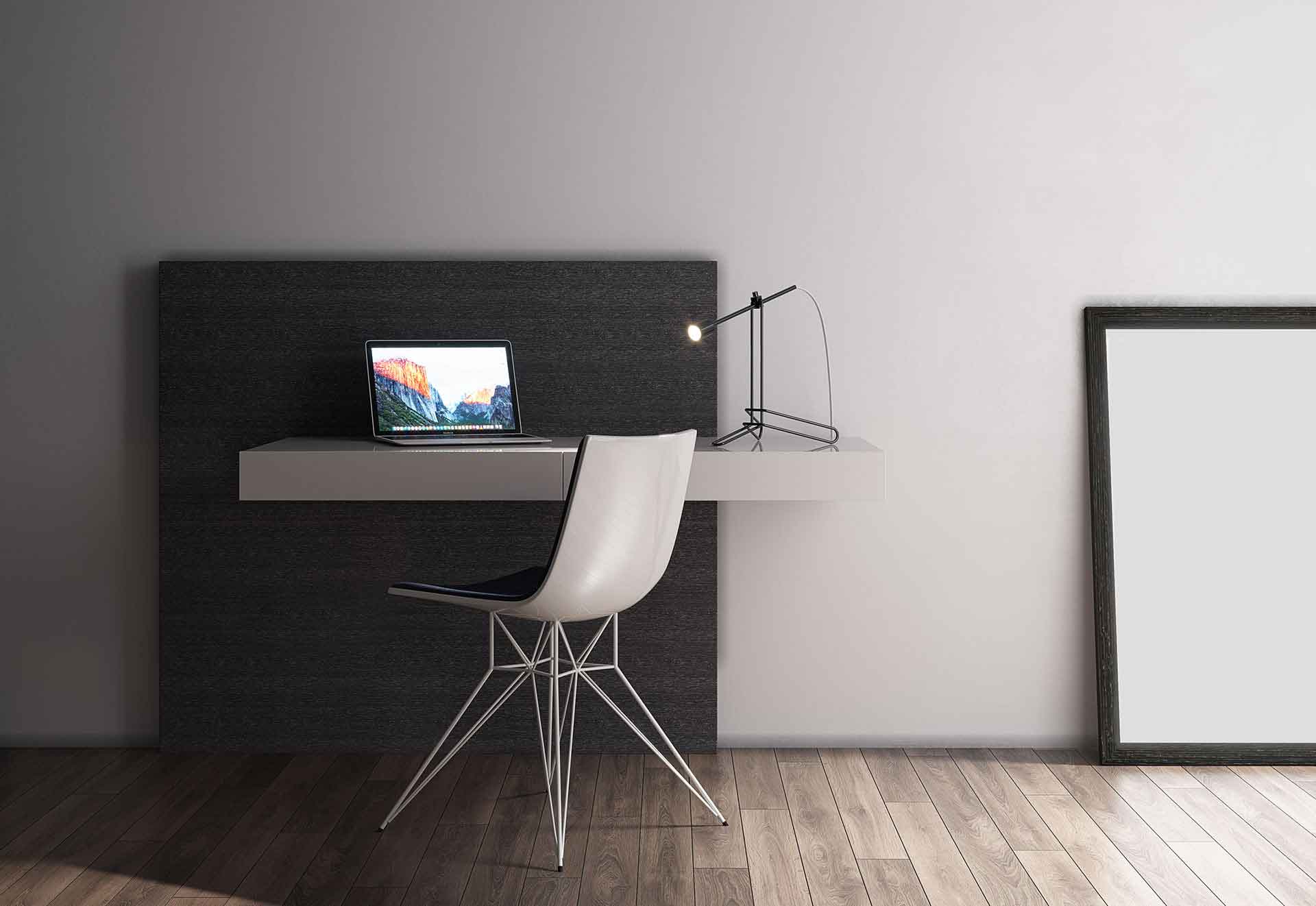Walker Desk Steeple Gray/Gray Oak Back - Image 2