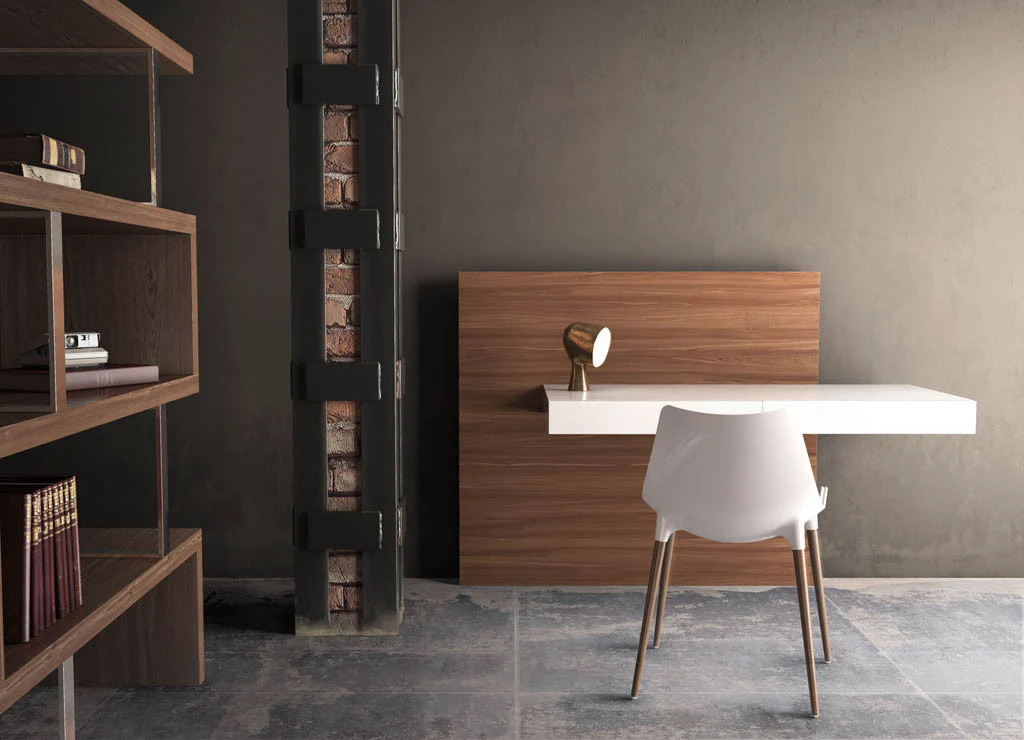 Walker Desk White Lacquer/Walnut Back - Image 2