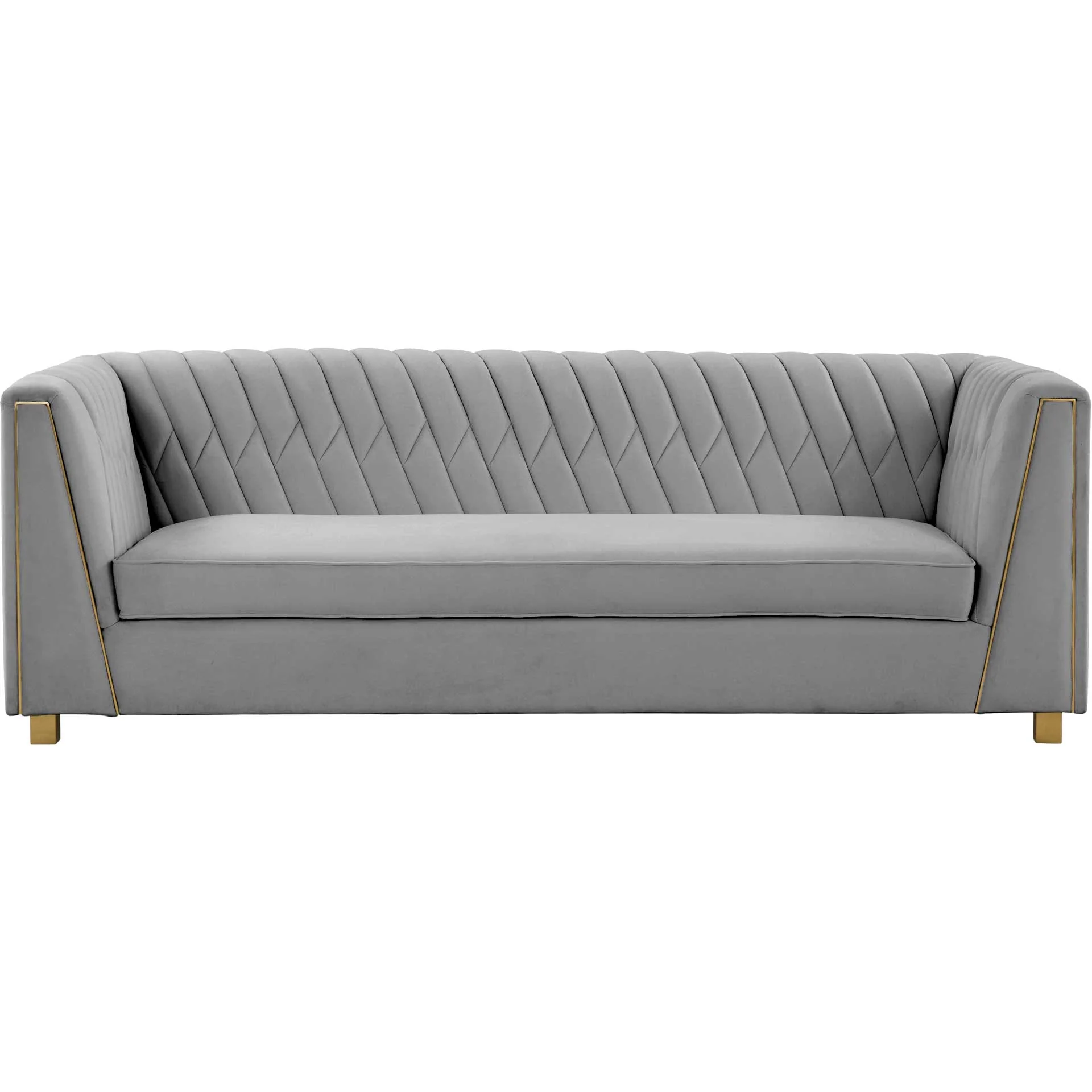 Walsh Velvet Sofa Light Gray - Image 2