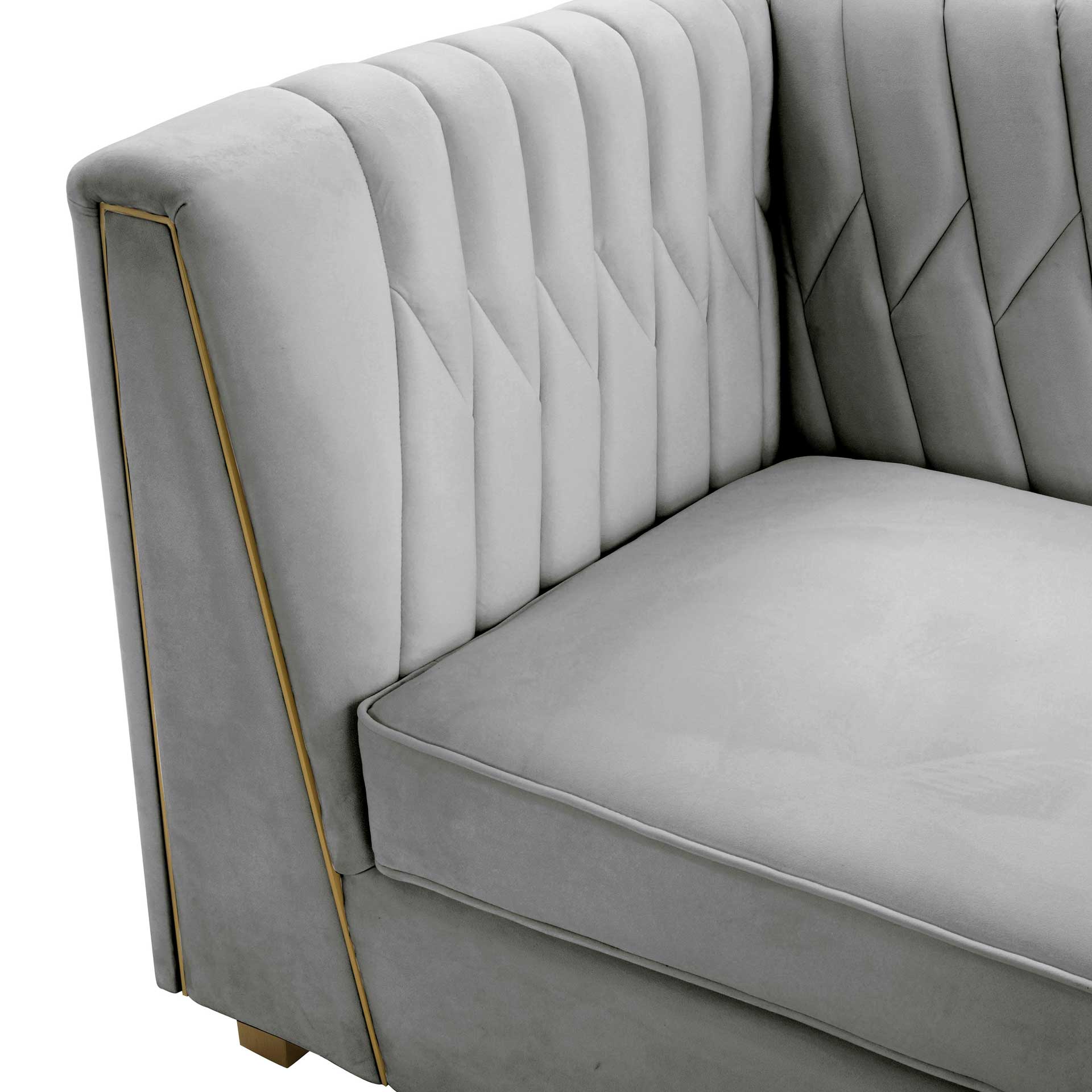 Walsh Velvet Sofa Light Gray - Image 4