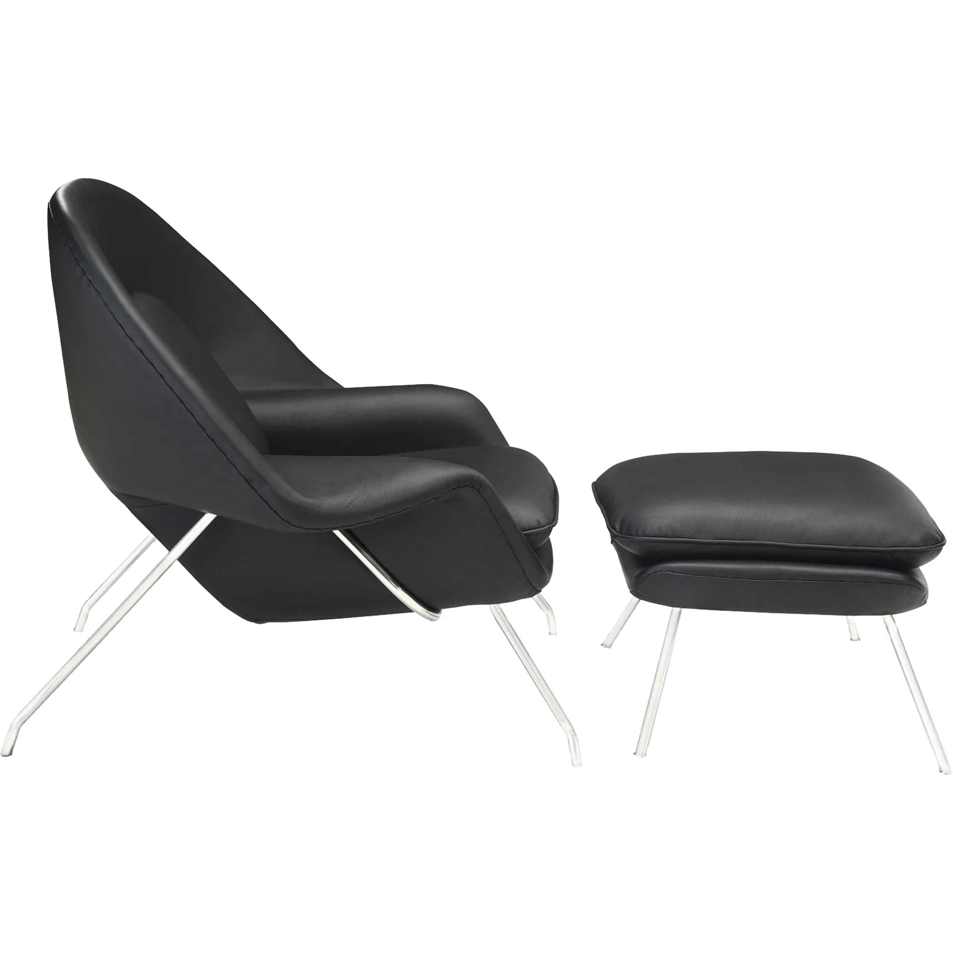 Wander Leather Lounge Chair Black - Image 2