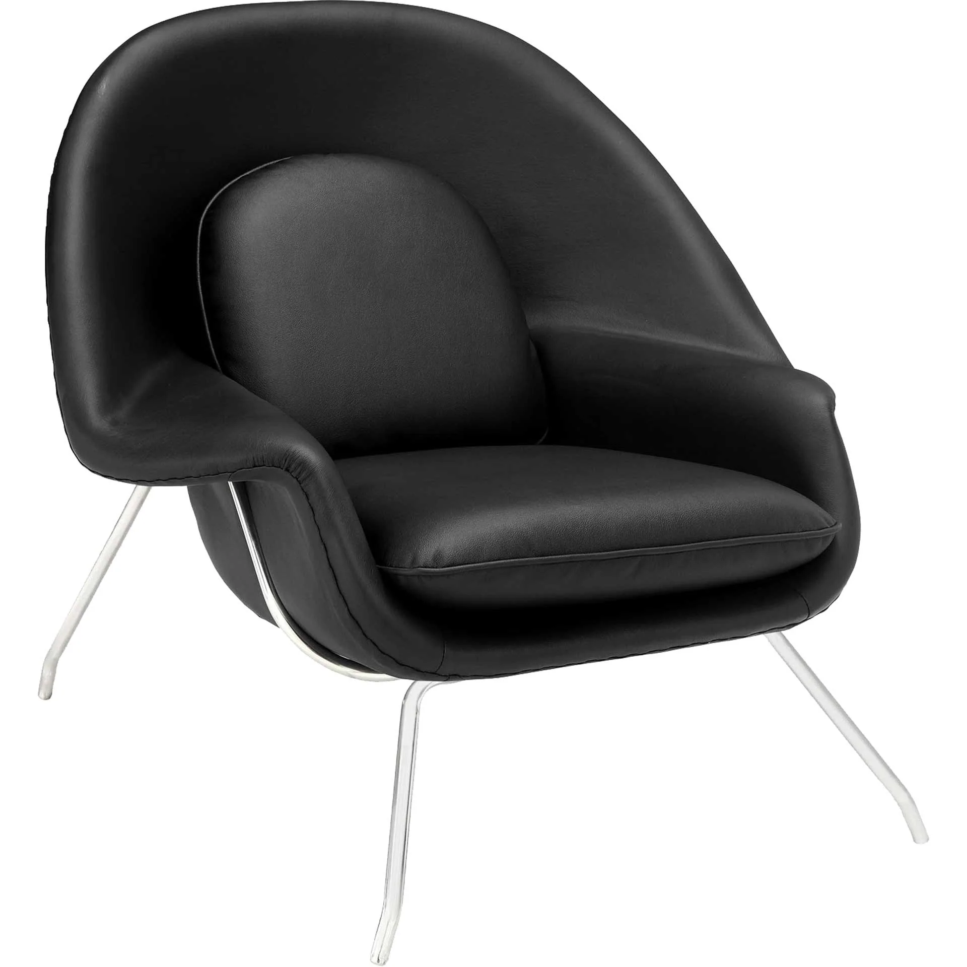 Wander Leather Lounge Chair Black - Image 4