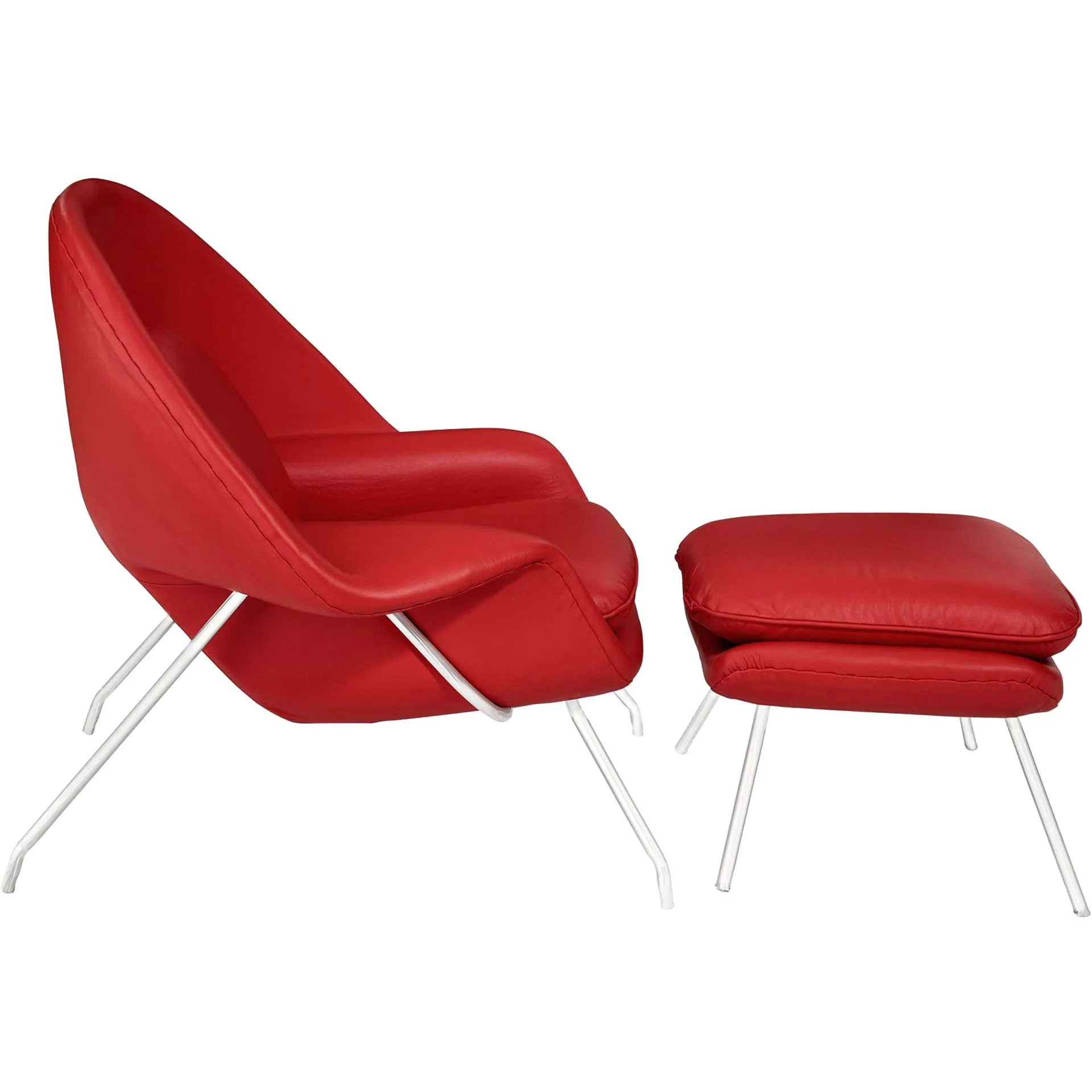Wander Leather Lounge Chair Red - Image 2