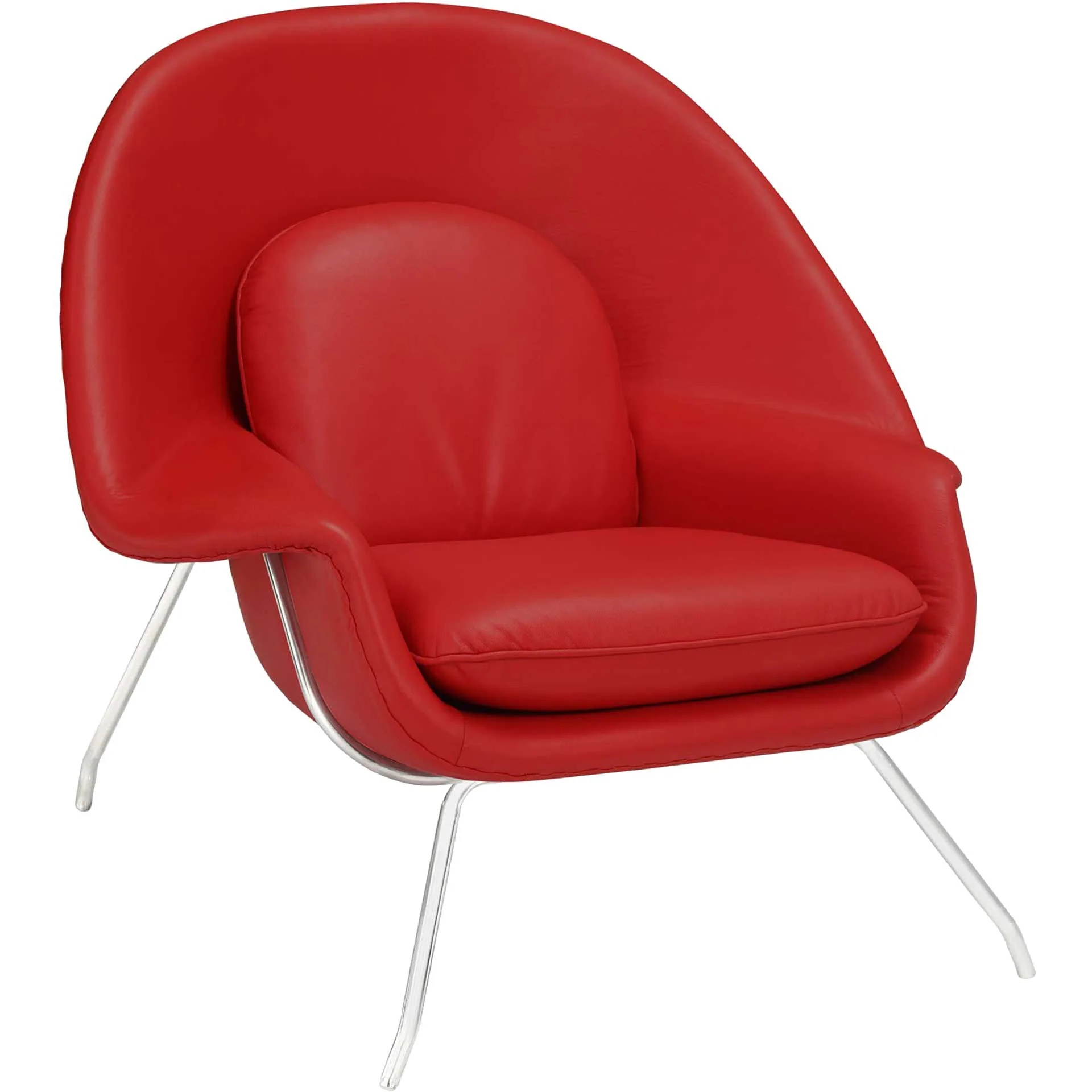 Wander Leather Lounge Chair Red - Image 4