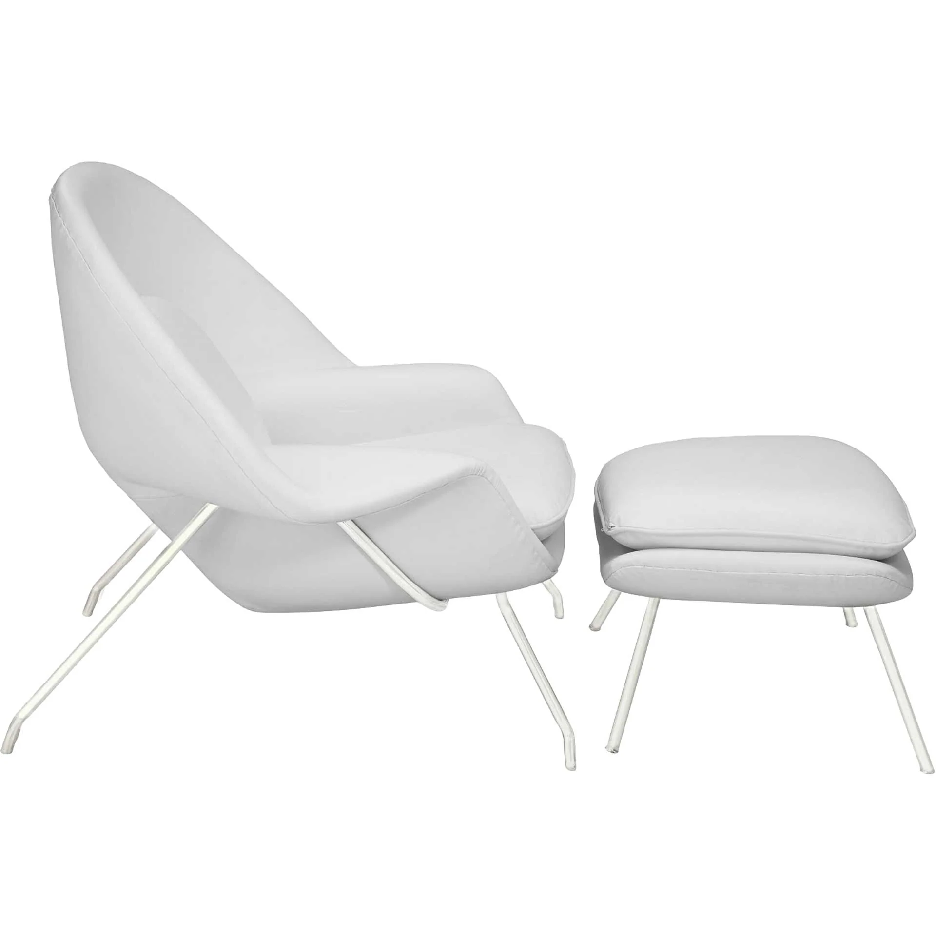 Wander Leather Lounge Chair White - Image 2