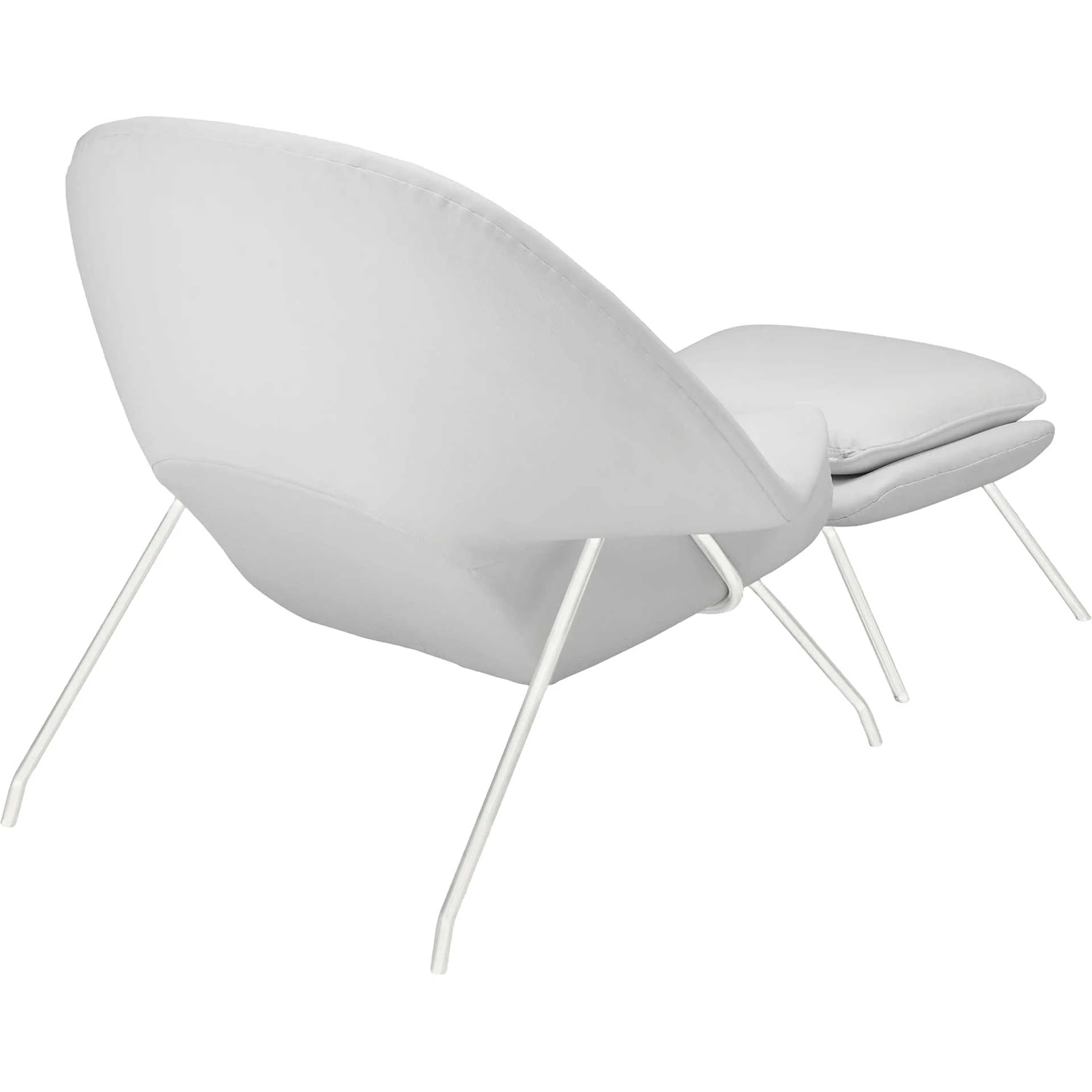Wander Leather Lounge Chair White - Image 3