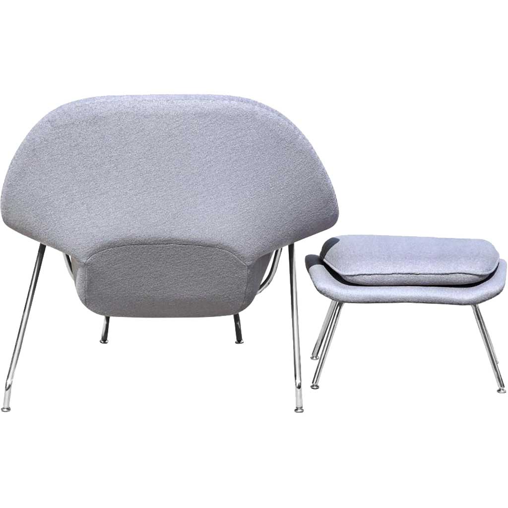 Warm Chair and Ottoman Light Gray - Image 3