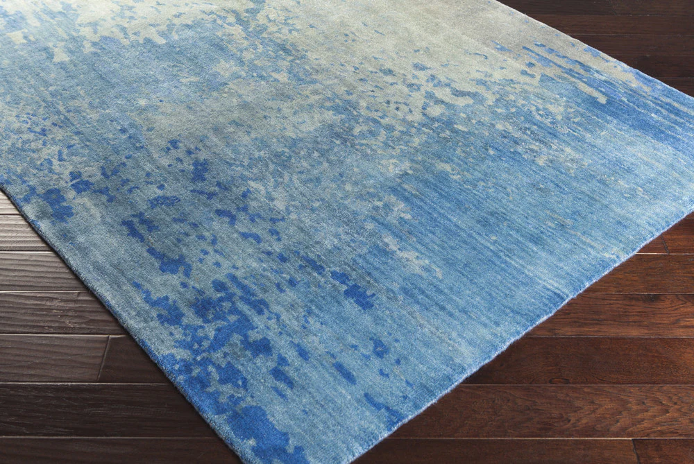 Watercolor Cobalt/Light Gray Area Rug - Image 2