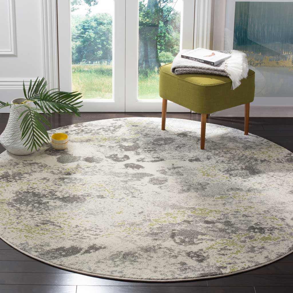 Watercolor Ivory/Gray Round Rug - Image 3