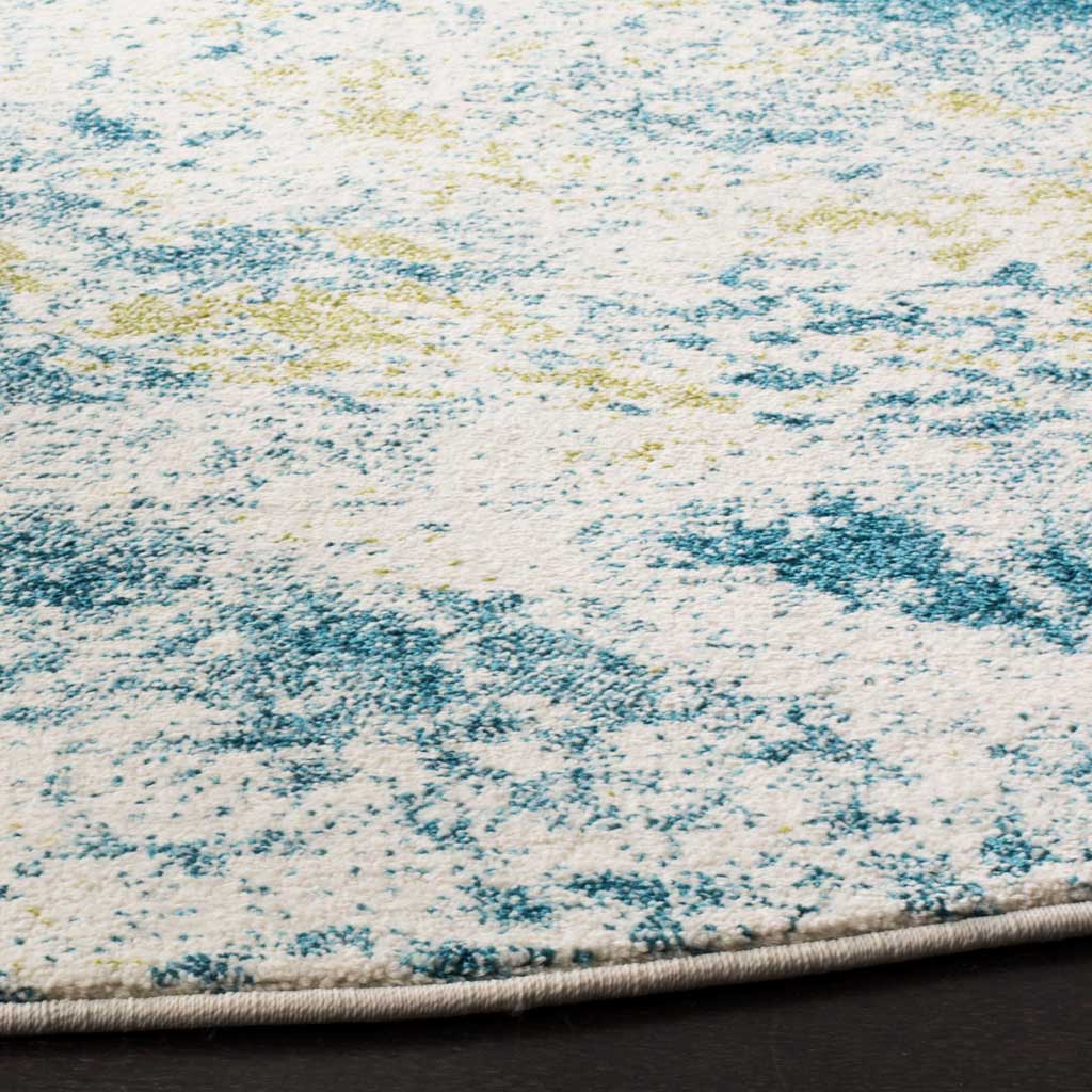 Watercolor Ivory/Light Blue Round Rug - Image 2