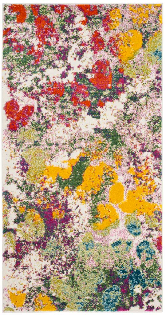 Watercolor Light Green/Rose Area Rug - Image 3
