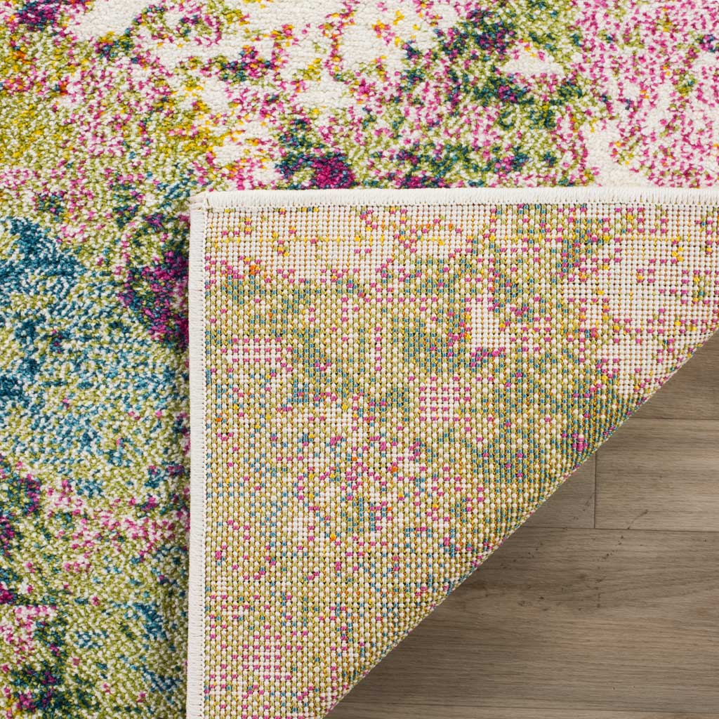 Watercolor Light Green/Rose Area Rug - Image 5