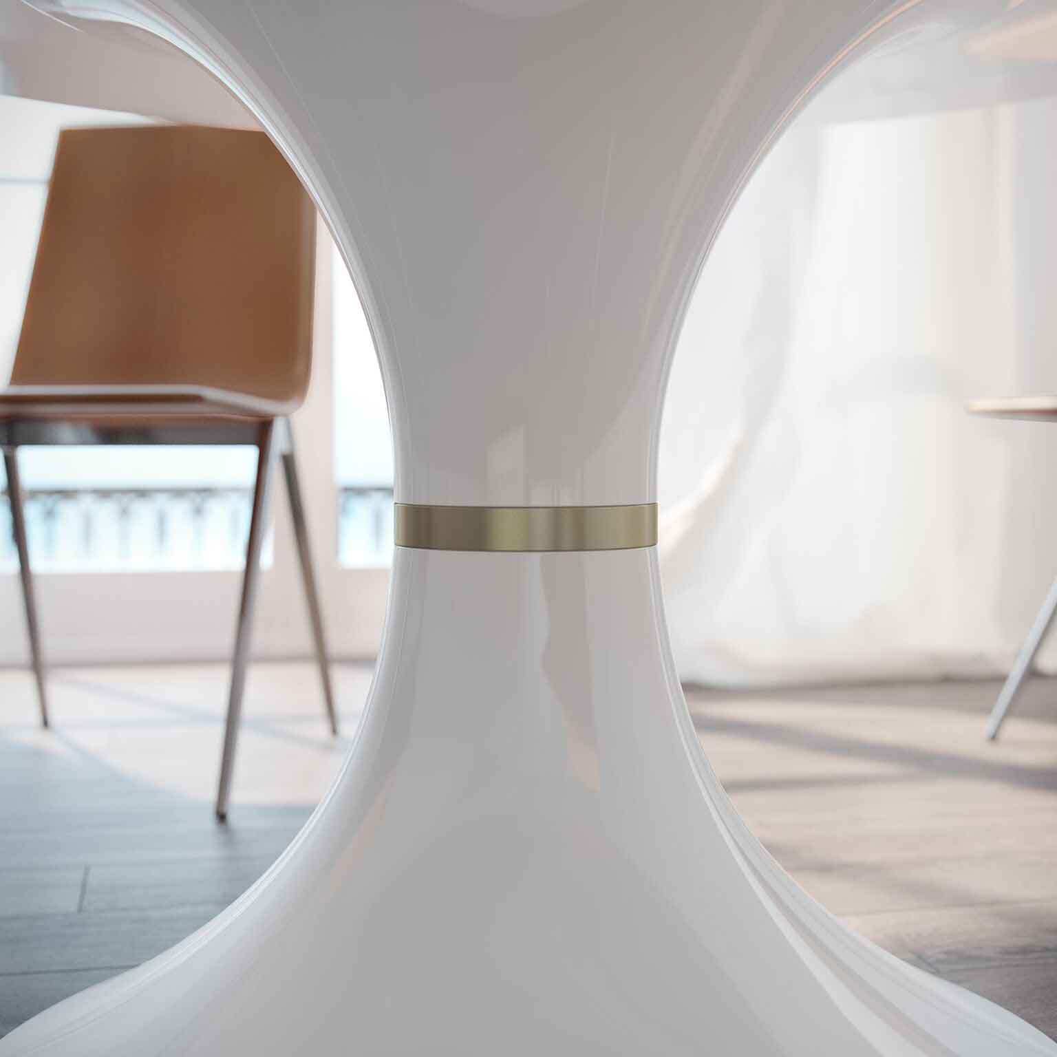 Waterloo Dining Table White Glass/White Lacquer - Image 9