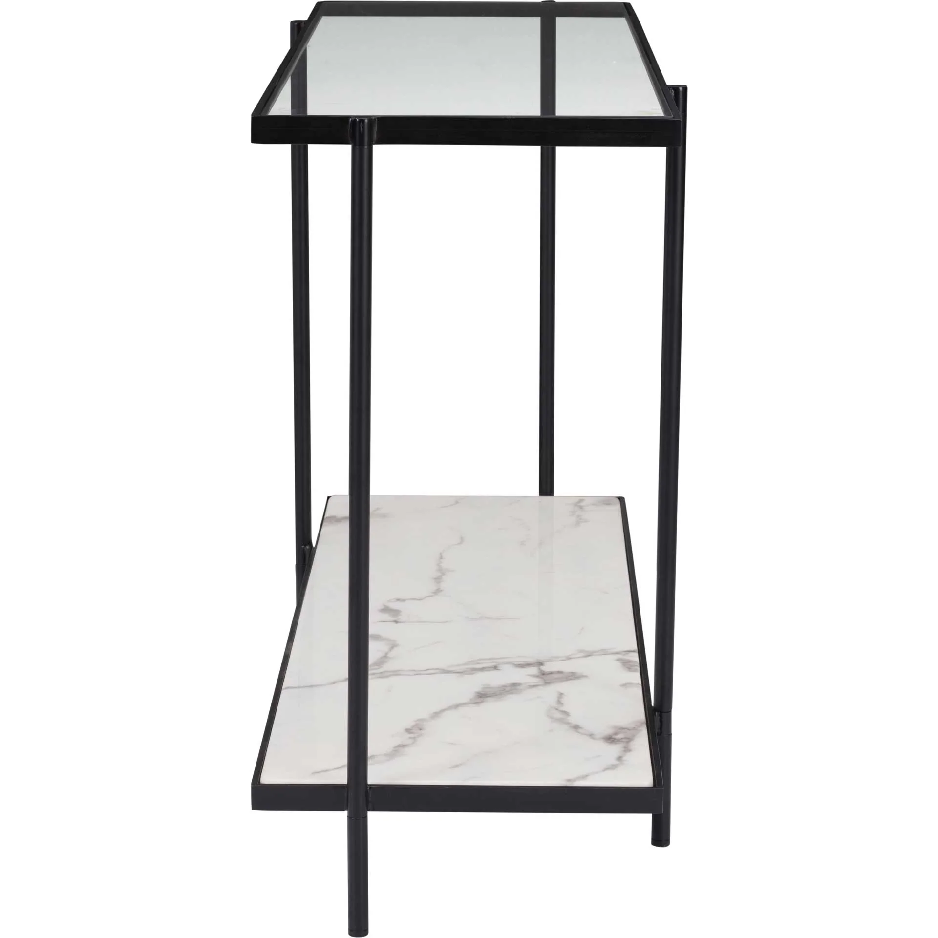 Watts Console Table Matte Black/Stone - Image 2