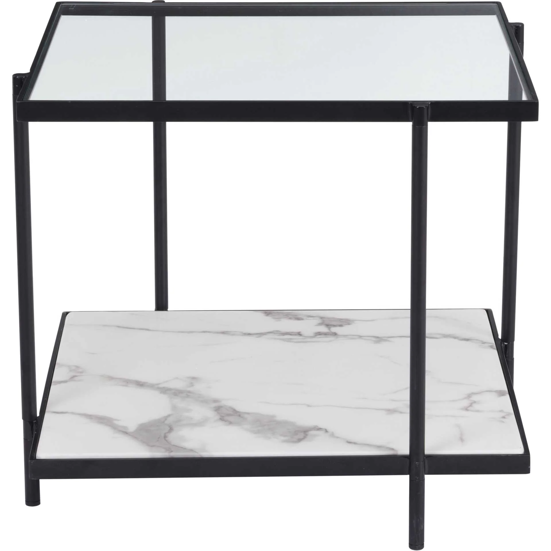 Watts End Table Matte Black/Stone - Image 2
