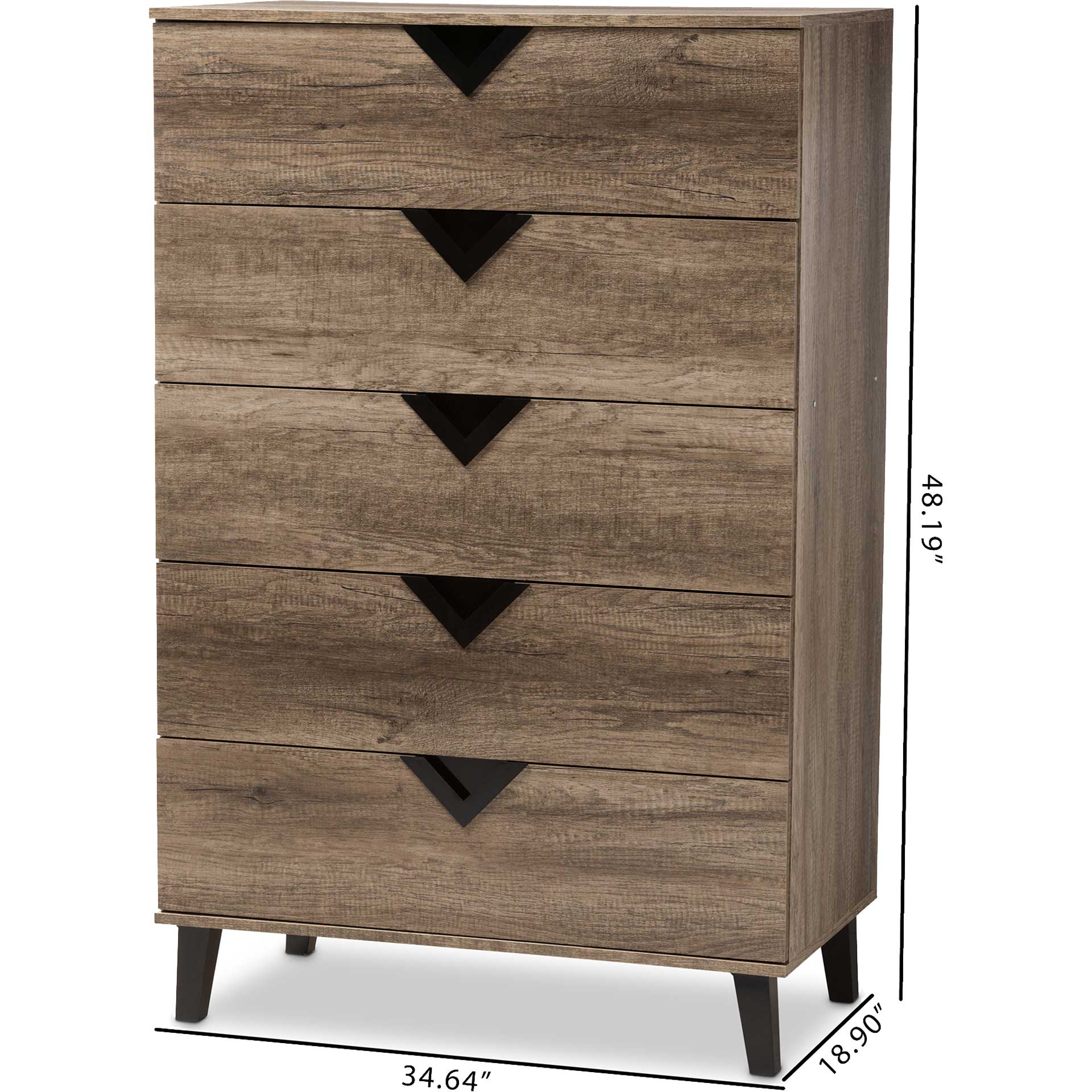 Waverly 5-Drawer Chest Light Brown - Image 8