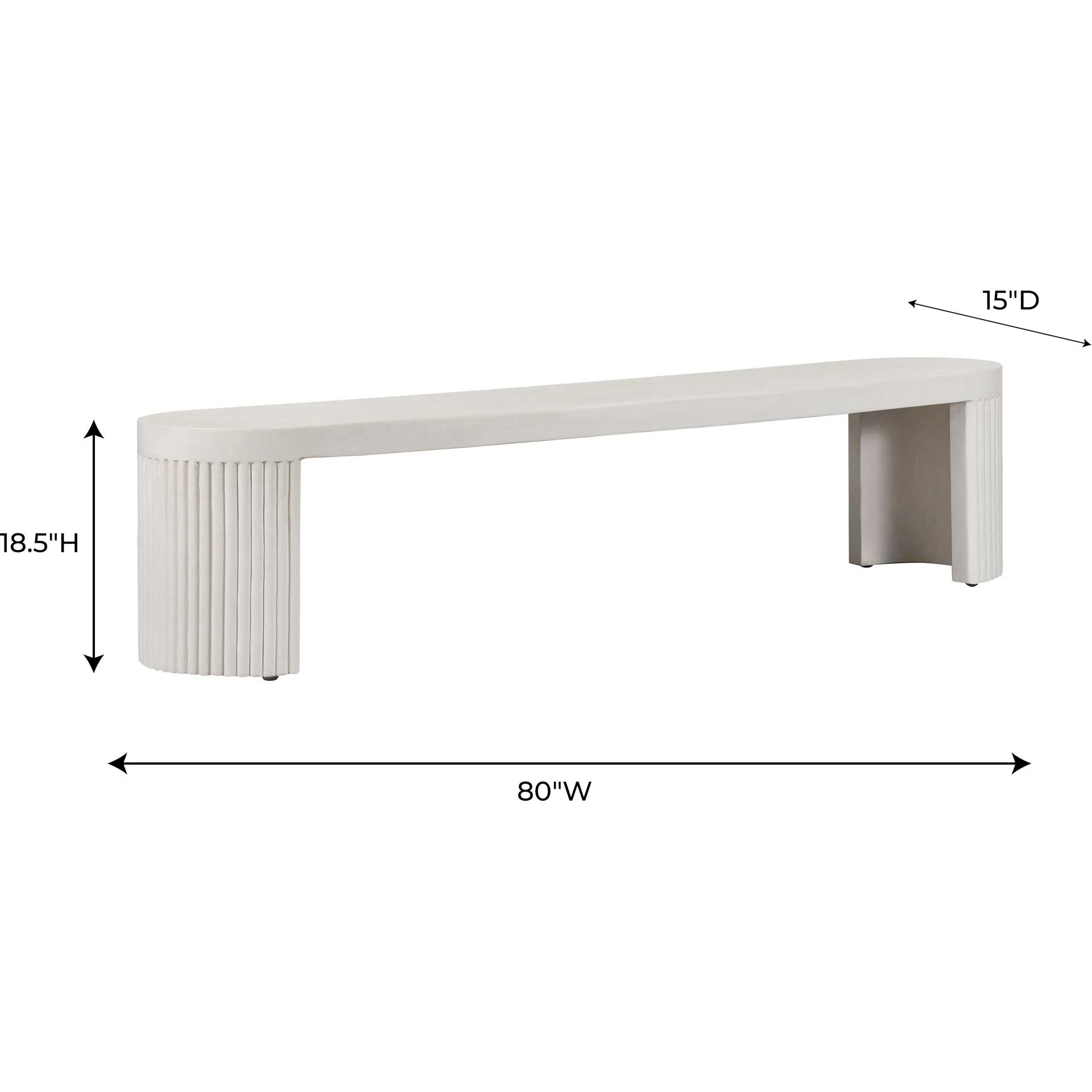 Waylon Concrete Bench White - Image 9