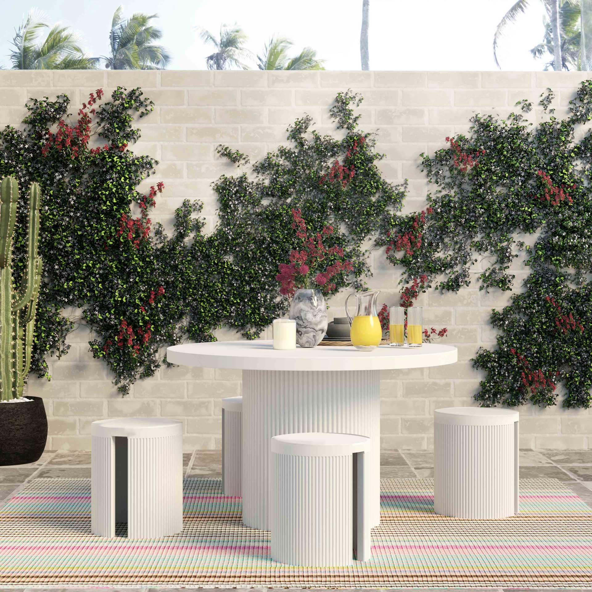 Waylon Concrete Round Dining Table Ivory - Image 6