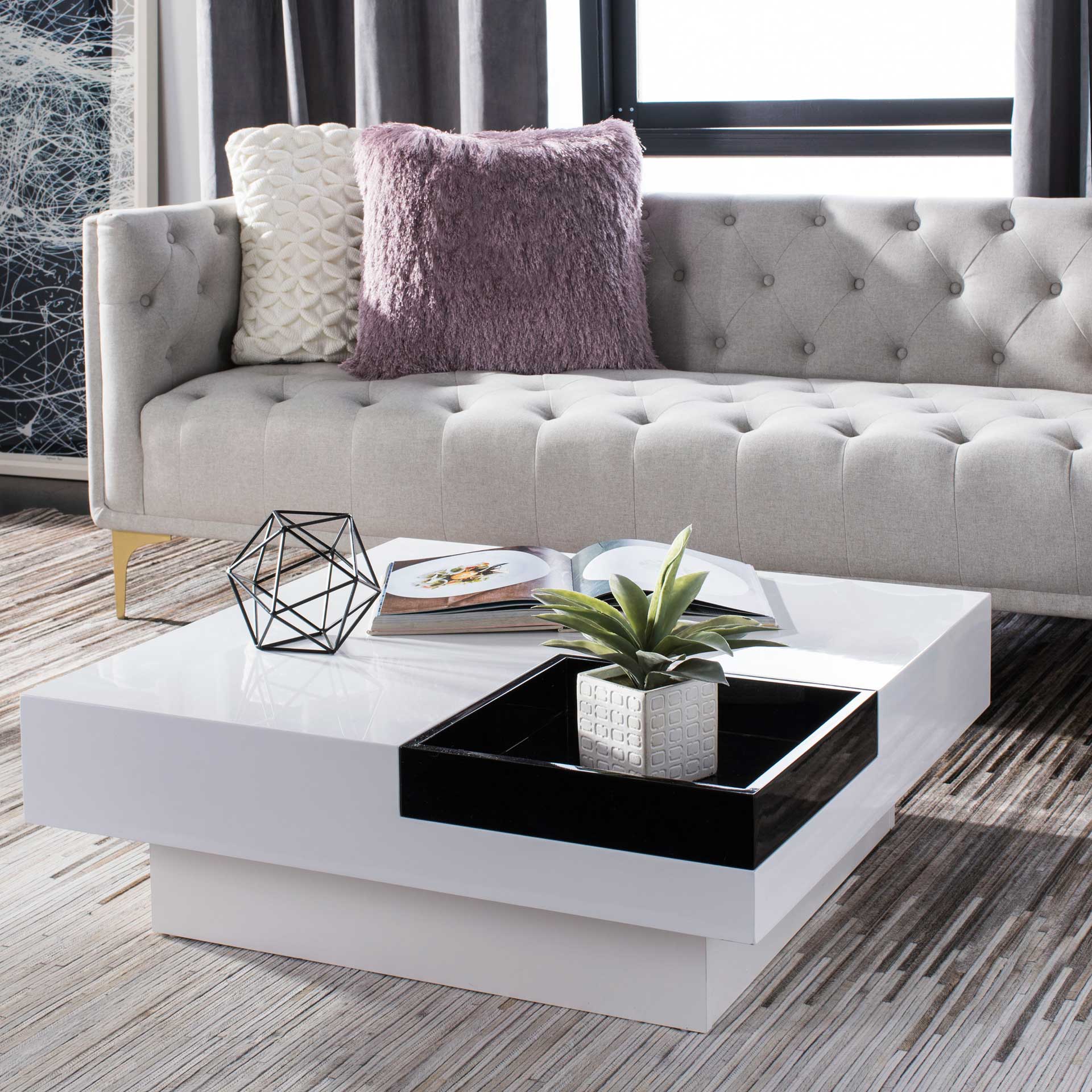 Wells Coffee Table White/Black - Image 6