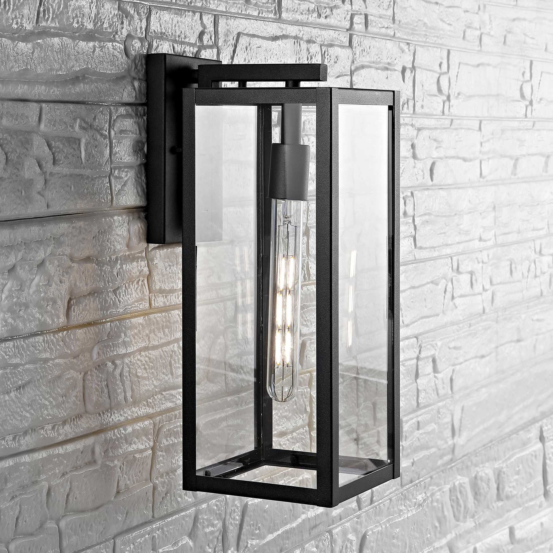 Werner Outdoor Wall Lantern Black - Image 4