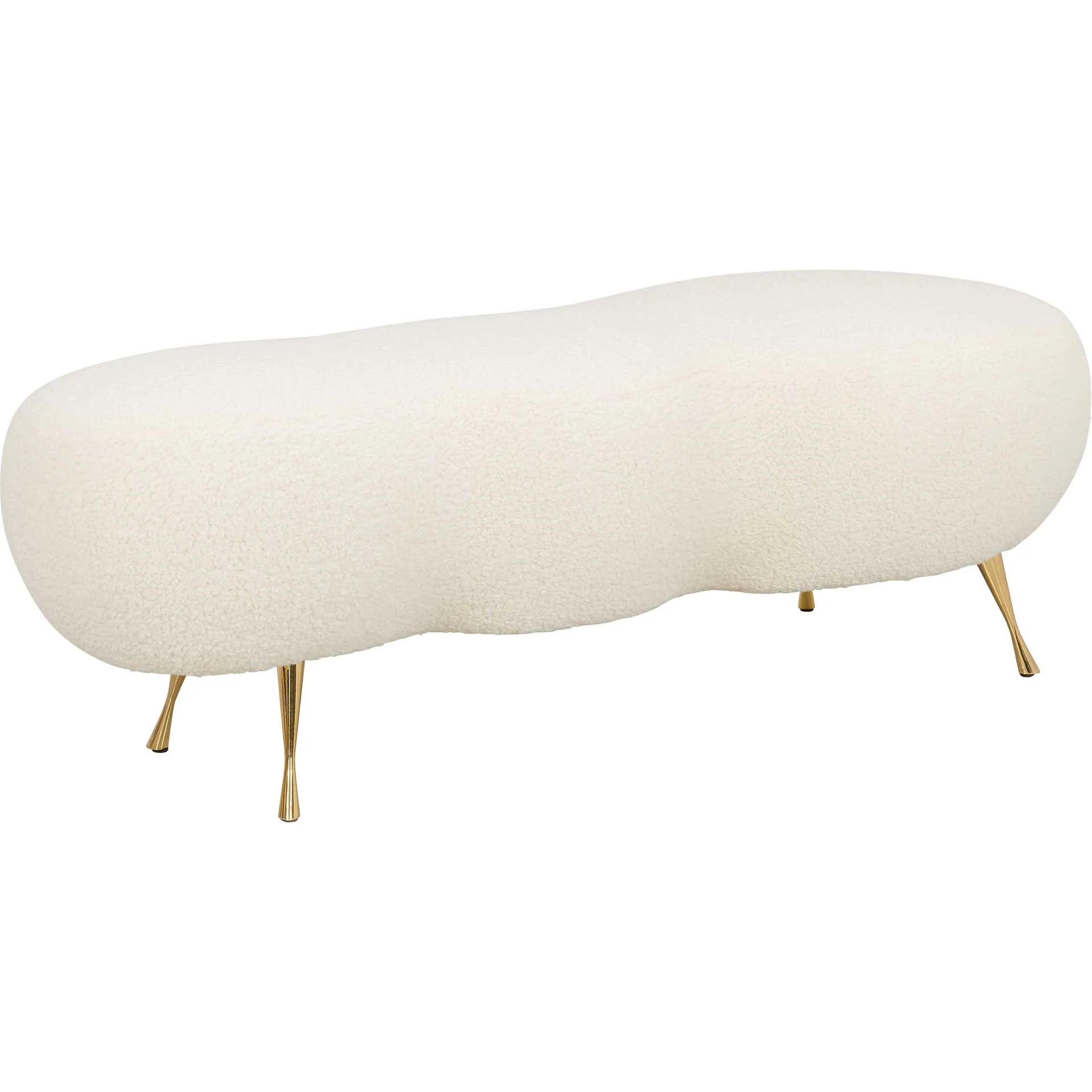Wesley Faux Shearling Bench Beige - Image 3