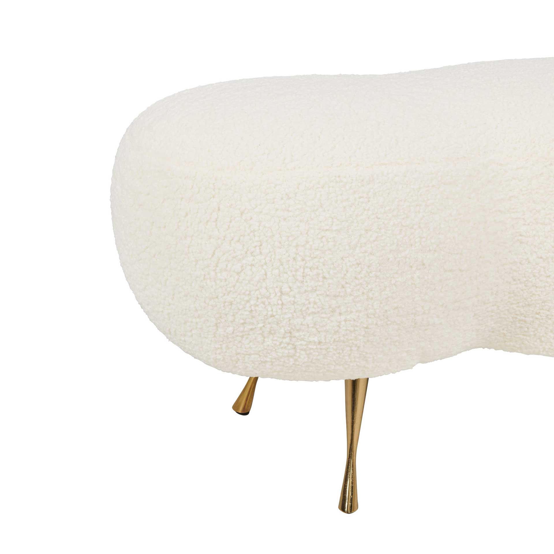 Wesley Faux Shearling Bench Beige - Image 4