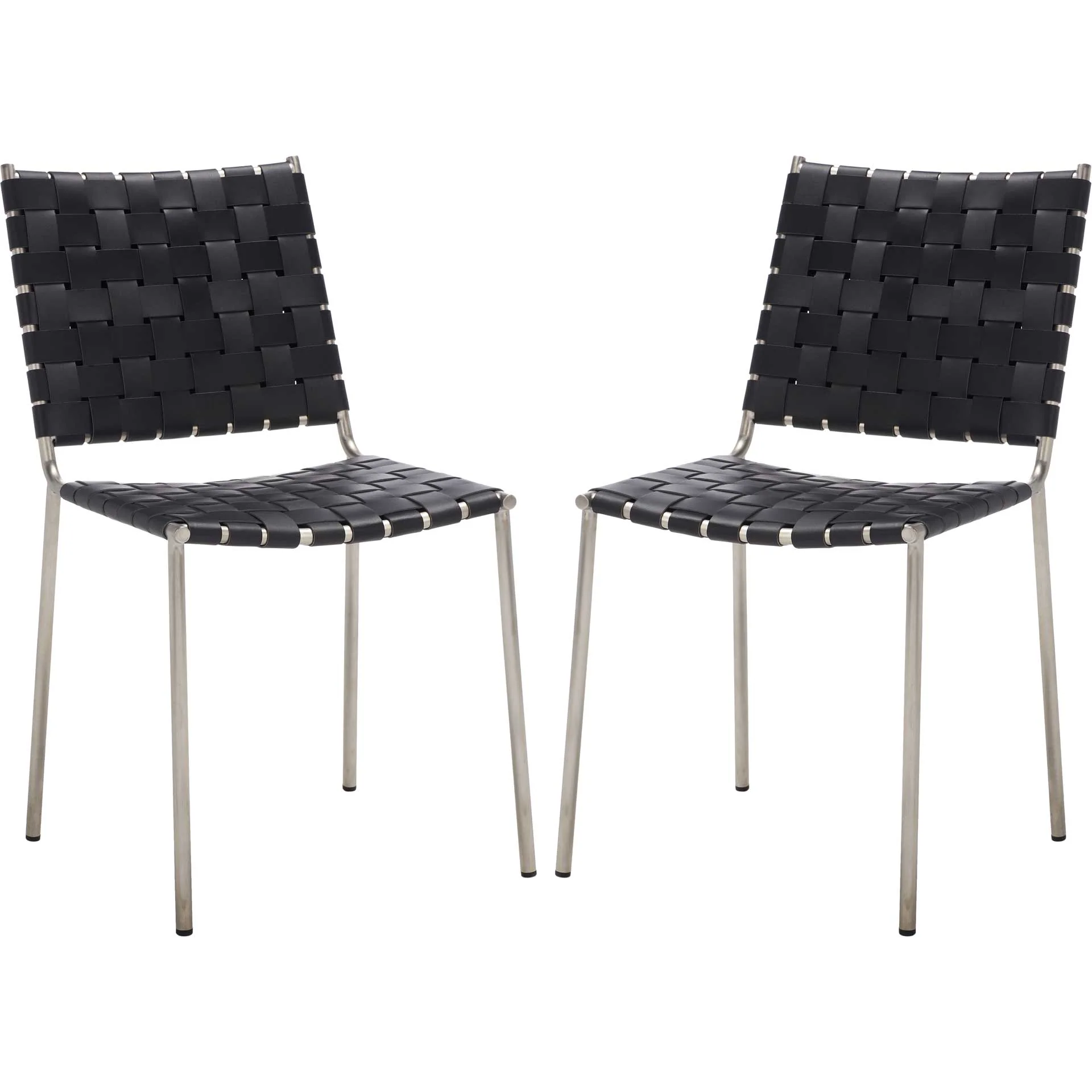 Westin Woven Dining Chair Black/Silver (Set of 2) - Image 2