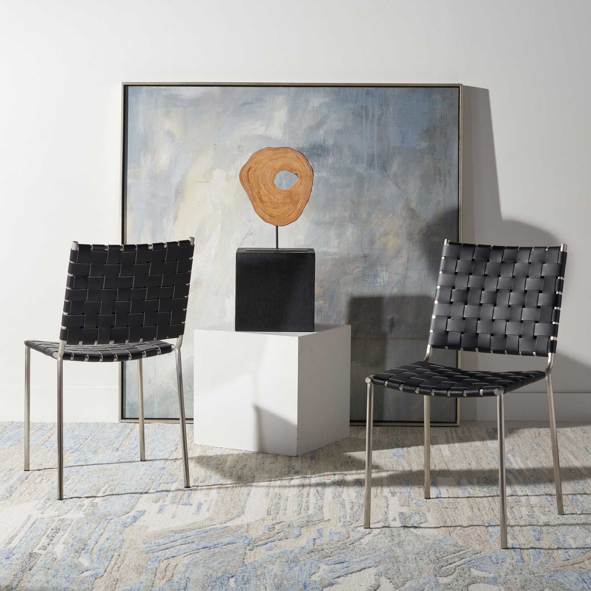 Westin Woven Dining Chair Black/Silver (Set of 2) - Image 5