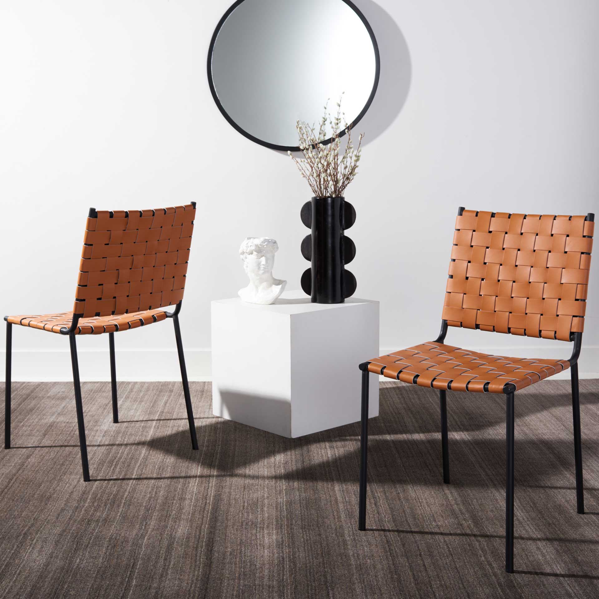 Westin Woven Dining Chair Natural/Black (Set of 2) - Image 5