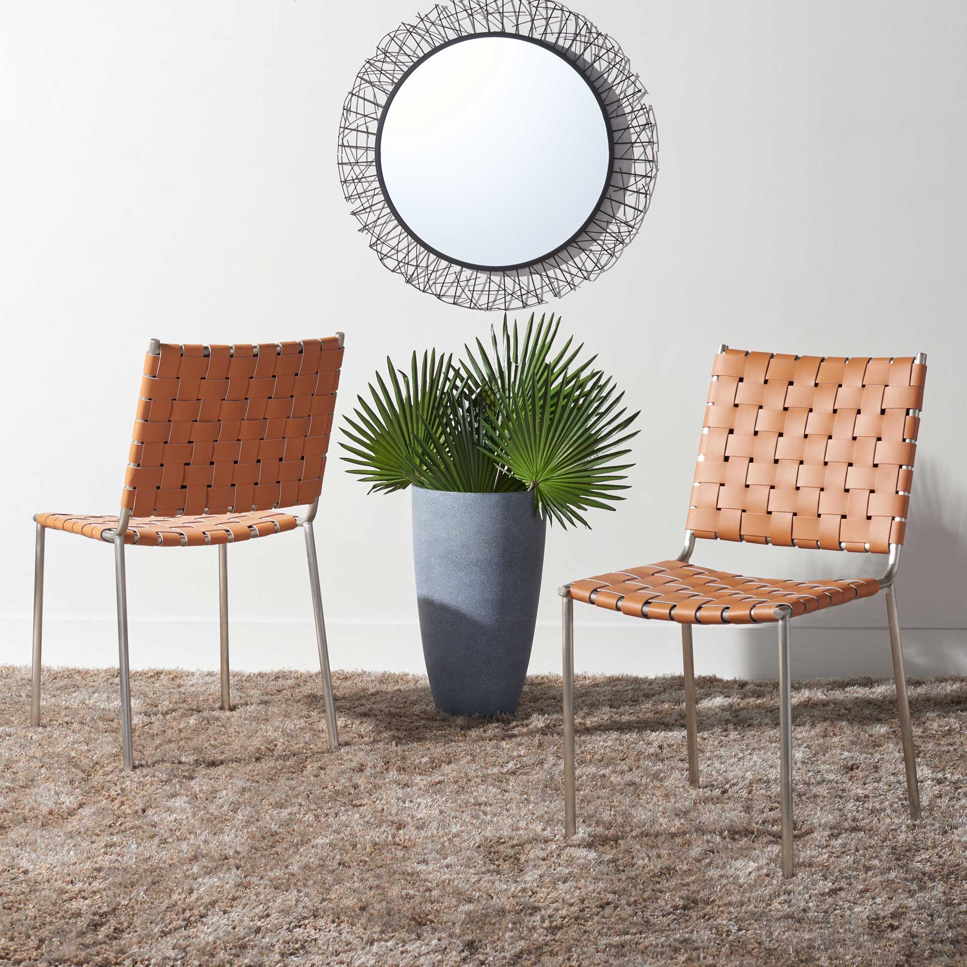 Westin Woven Dining Chair Natural/Silver (Set of 2) - Image 5