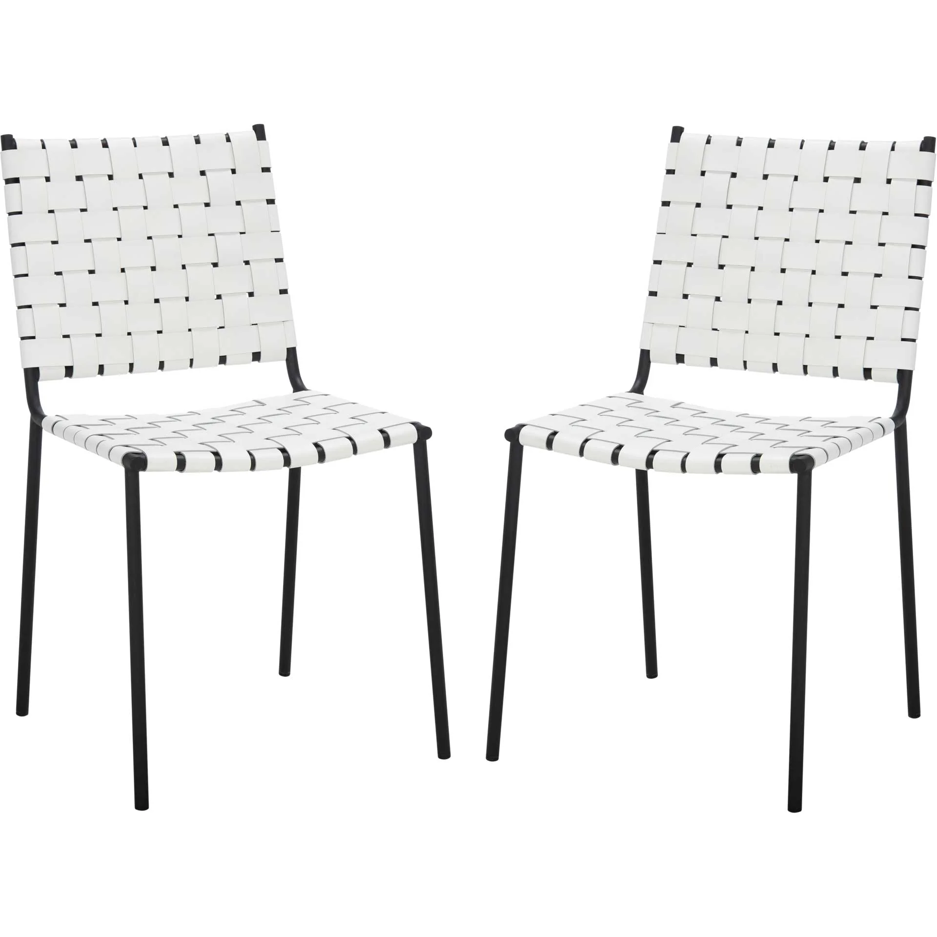 Westin Woven Dining Chair White/Black (Set of 2) - Image 2