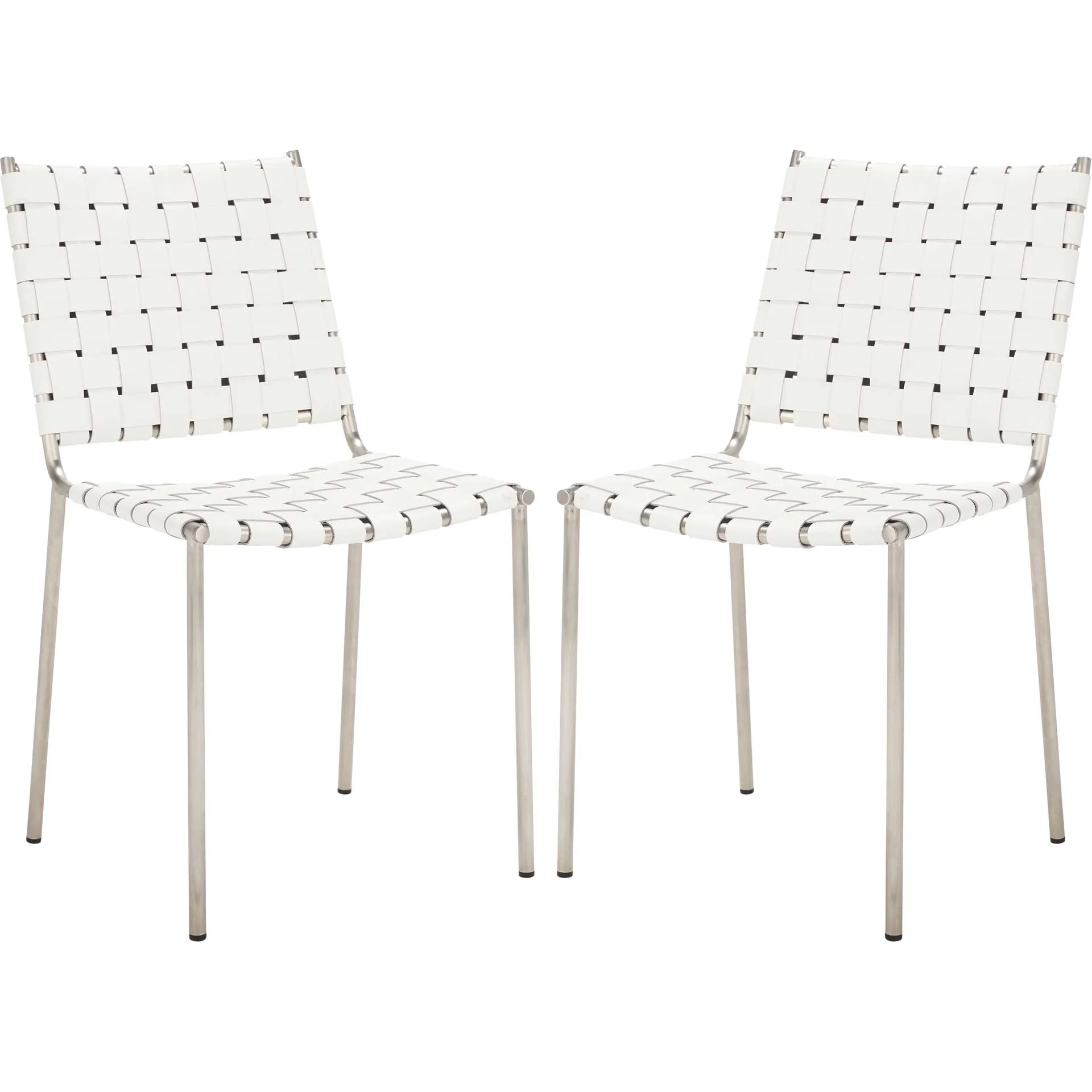Westin Woven Dining Chair White/Silver (Set of 2) - Image 2